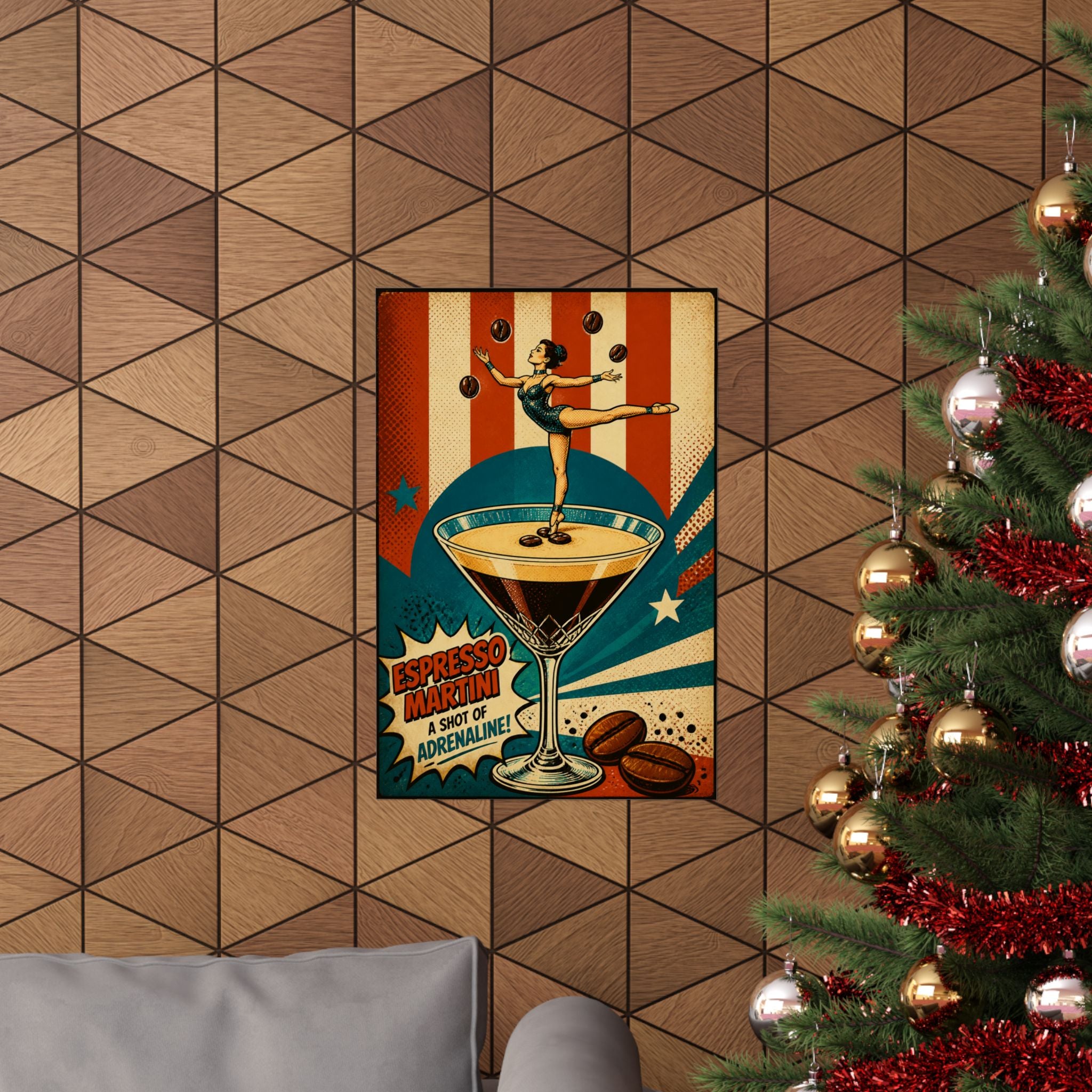 Espresso Martini Acrobat Wall Art Poster 18×24 Pop Art Living Room Decor Maximalist Print