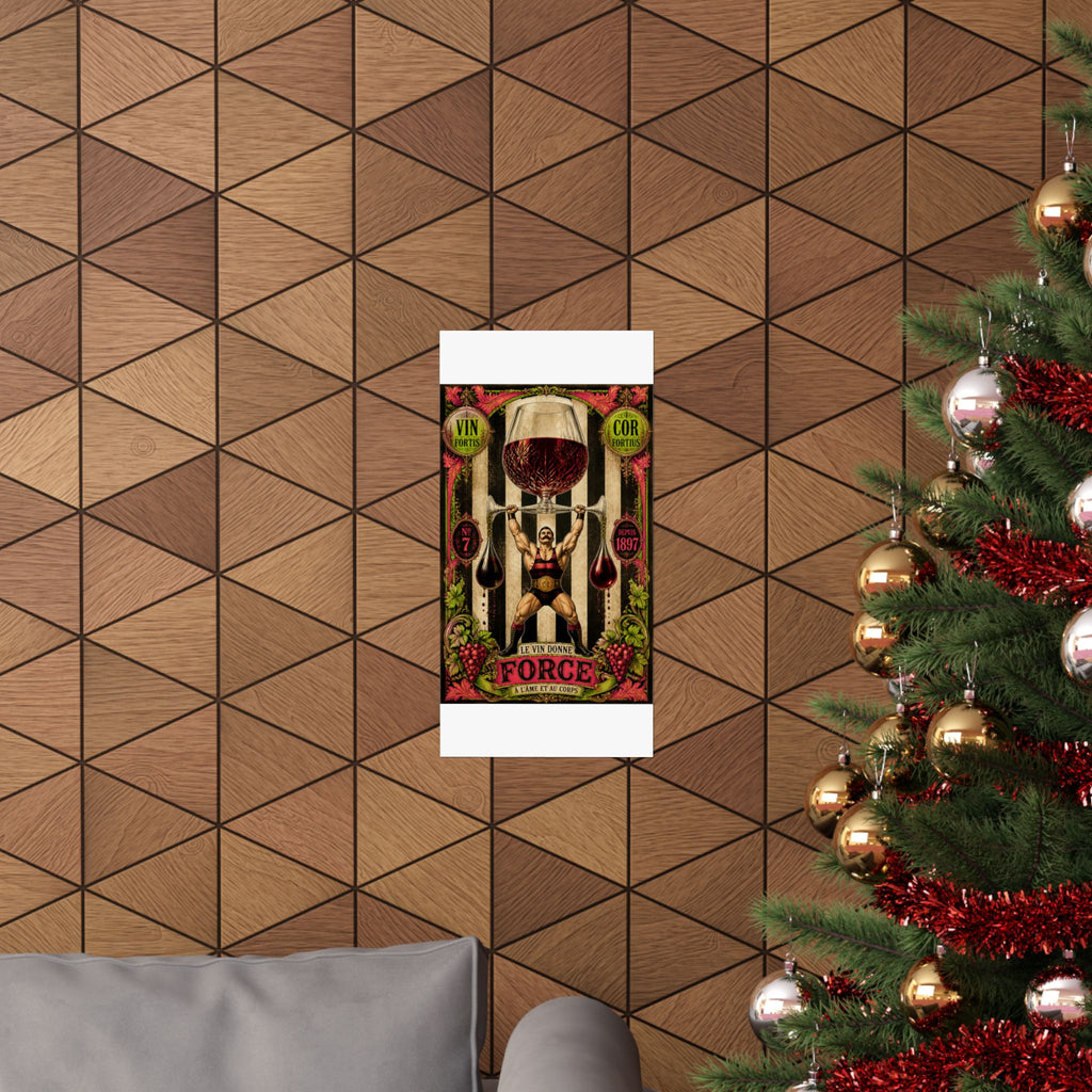Wine Glass Strongman Wall Art Poster 24×36 Baroque Studio Decor Maximalist Print