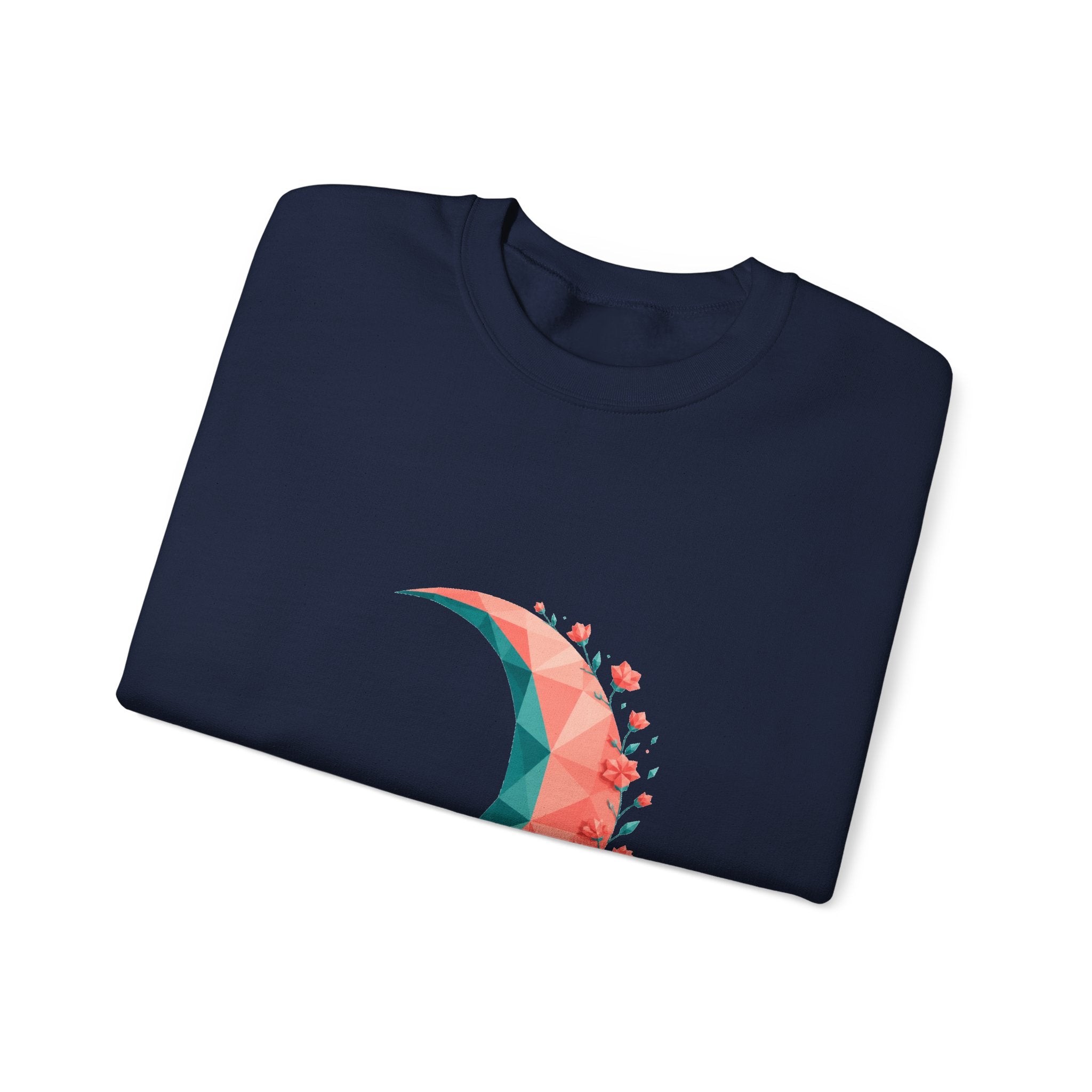 Matching Couple Sweatshirt - Waxing & Waning Moon Matching Couple Crewneck Sweatshirt Geometric Art His Hers Couple Gift - Design A