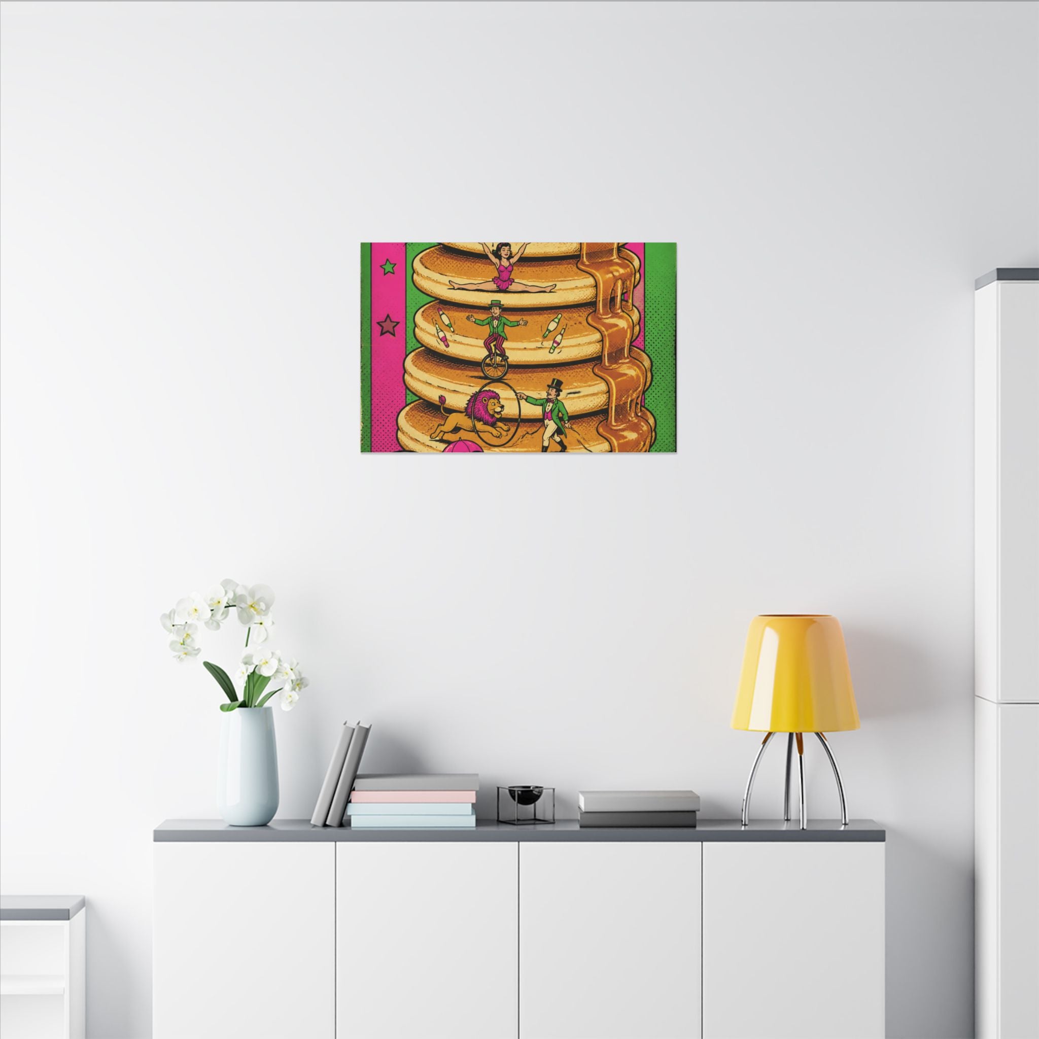 Pancake Stack Platform Wall Art Canvas 24×36 Pop Art Restaurant Decor Maximalist Print