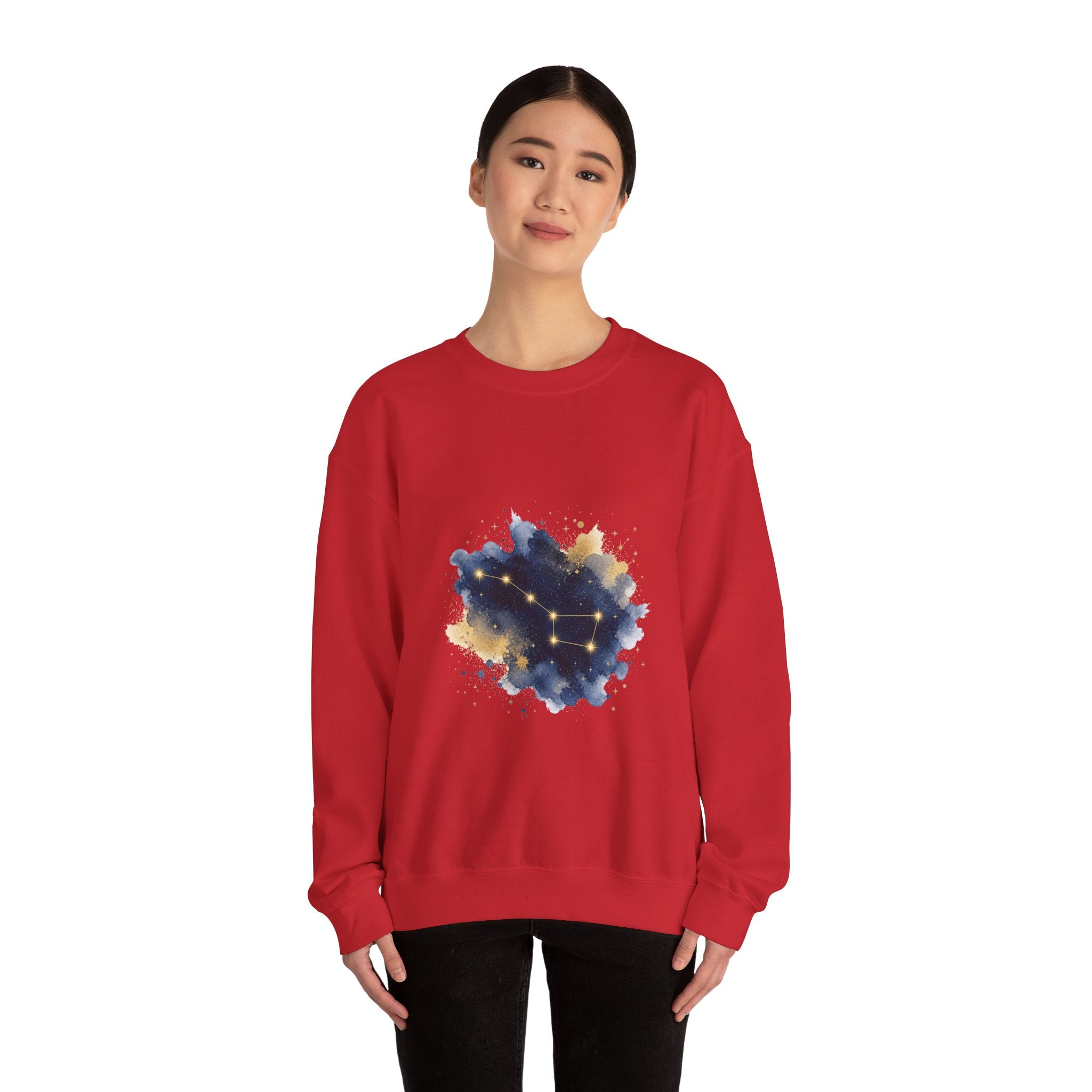 Matching Couple Sweatshirt - Big & Little Dipper Matching Couple Comfort Colors Crew Watercolor Art His Hers Birthday Gift - Design A