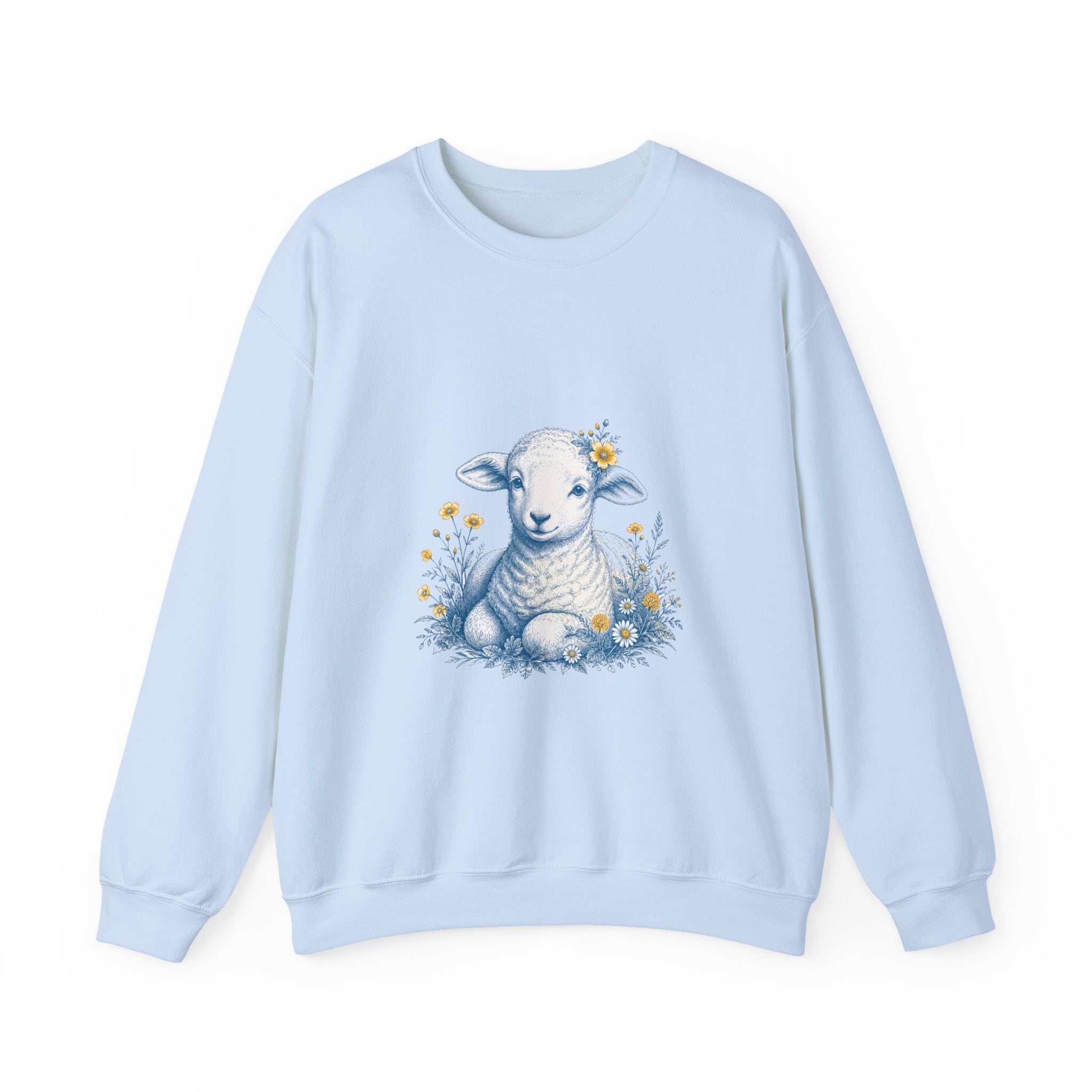 Matching Couple Sweatshirt - Lion & Lamb Matching Couple Comfort Colors Crew Vintage Art His Hers Honeymoon Gift - Design B