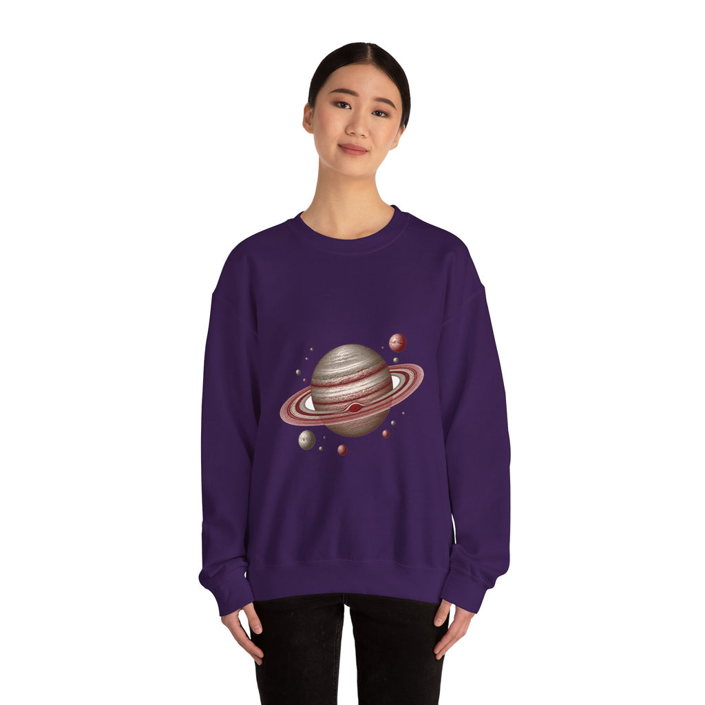 Matching Couple Sweatshirt - Saturn & Jupiter Matching Couple Crewneck Sweatshirt Vintage Art His Hers Wedding Gift - Design A