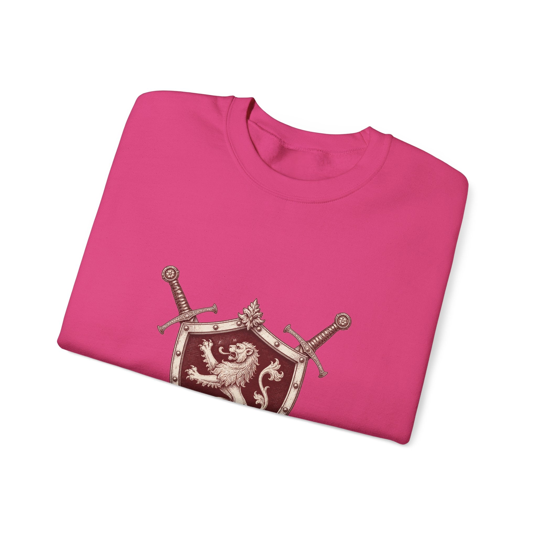 Matching Couple Sweatshirt - Crown & Shield Matching Couple Crewneck Sweatshirt Vintage Art His Hers Wedding Gift - Design B
