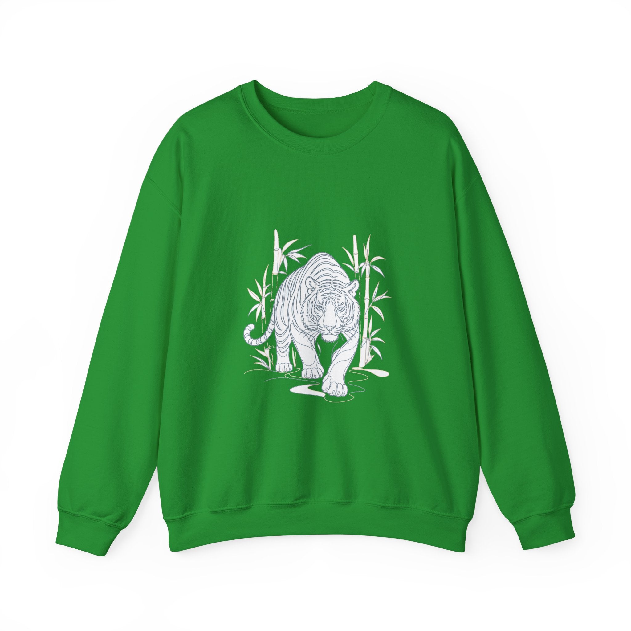 Matching Couple Sweatshirt - Tiger & Crane Matching Couple Crewneck Sweatshirt Minimalist Art His Hers Valentine Gift - Design A