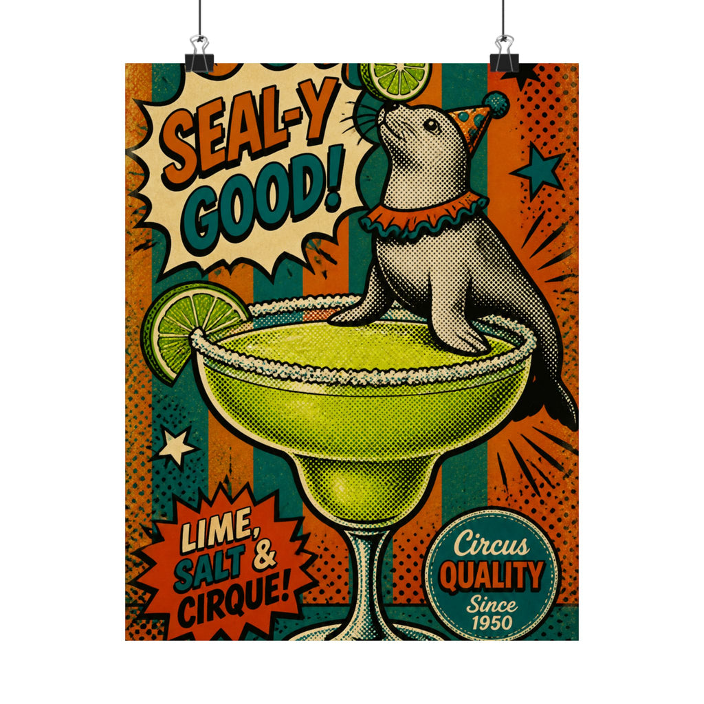 Margarita Balancing Seal Wall Art Poster 18×24 Pop Art Living Room Decor Maximalist Print