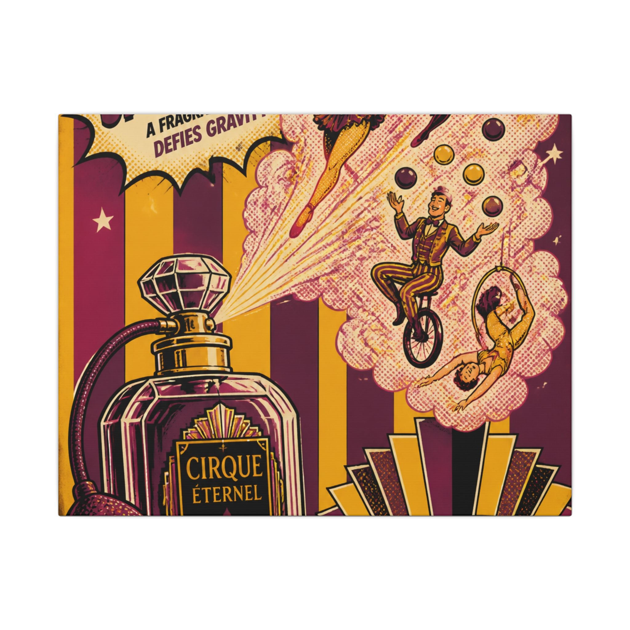 Perfume Bottle Fountain Wall Art Canvas 24×36 Pop Art Restaurant Decor Maximalist Print