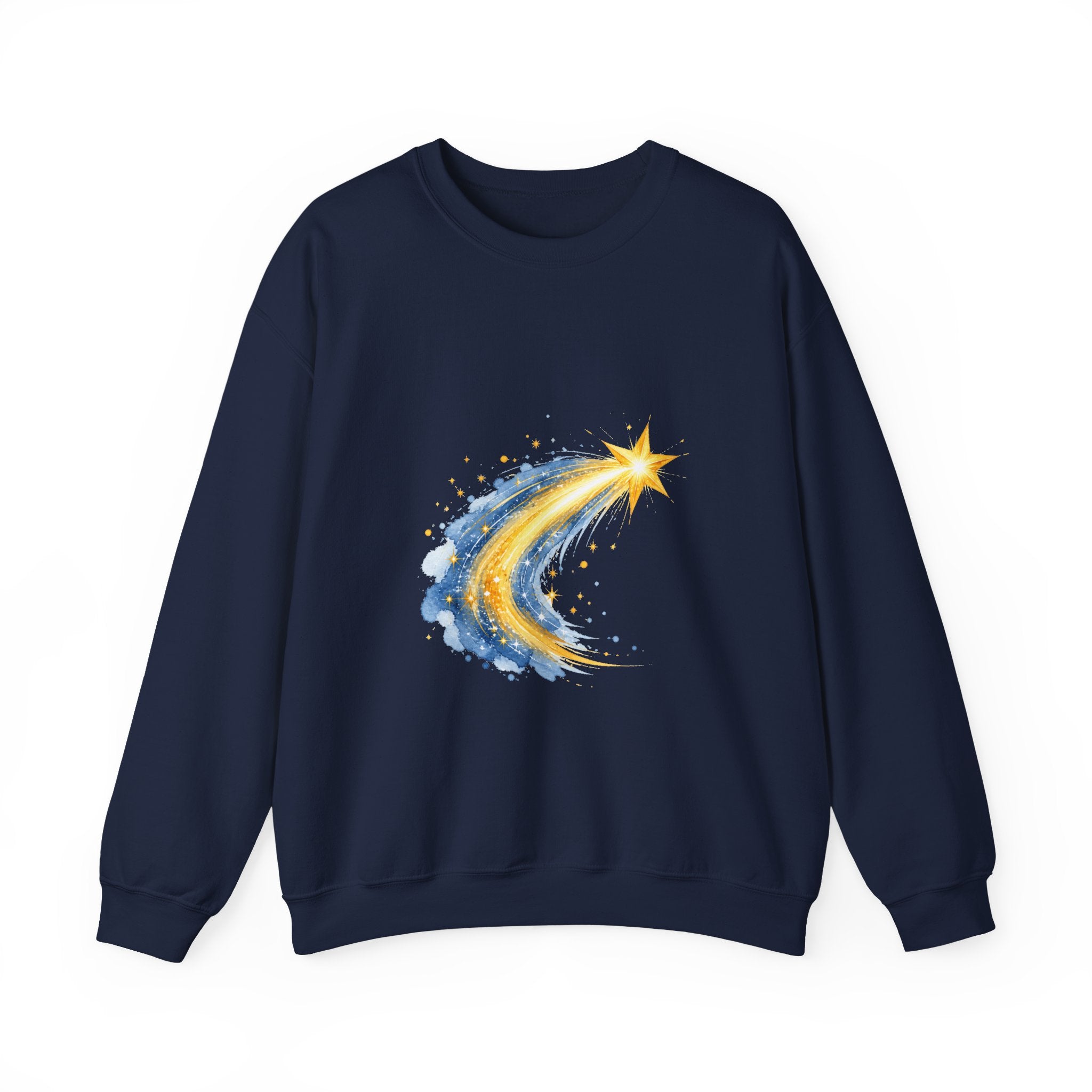 Matching Couple Sweatshirt - Shooting Star & North Star Matching Couple Comfort Colors Crew Watercolor Art His Hers Birthday Gift - Design A
