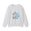 Matching Couple Sweatshirt - Puzzle Pieces Matching Couple Crewneck Sweatshirt Hand-Drawn Art His Hers Best Friend Gift - Design B