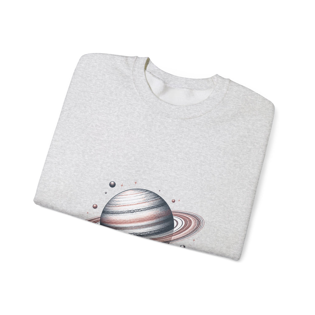 Matching Couple Sweatshirt - Saturn & Jupiter Matching Couple Crewneck Sweatshirt Hand-Drawn Art His Hers Best Friend Gift - Design A