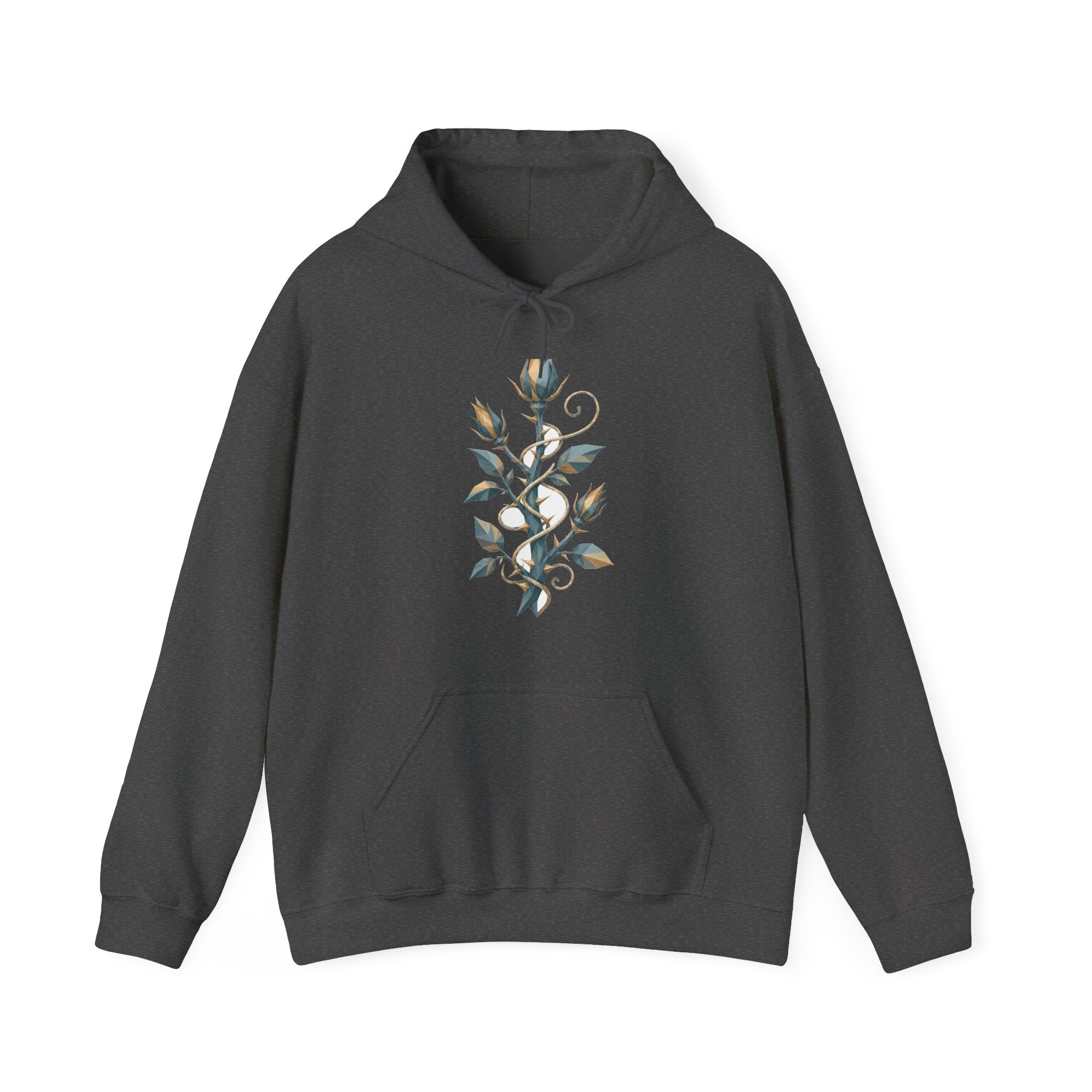 Matching Couple Sweatshirt - Rose & Thorn Matching Couple Hooded Sweatshirt Geometric Art His Hers Couple Gift - Design B