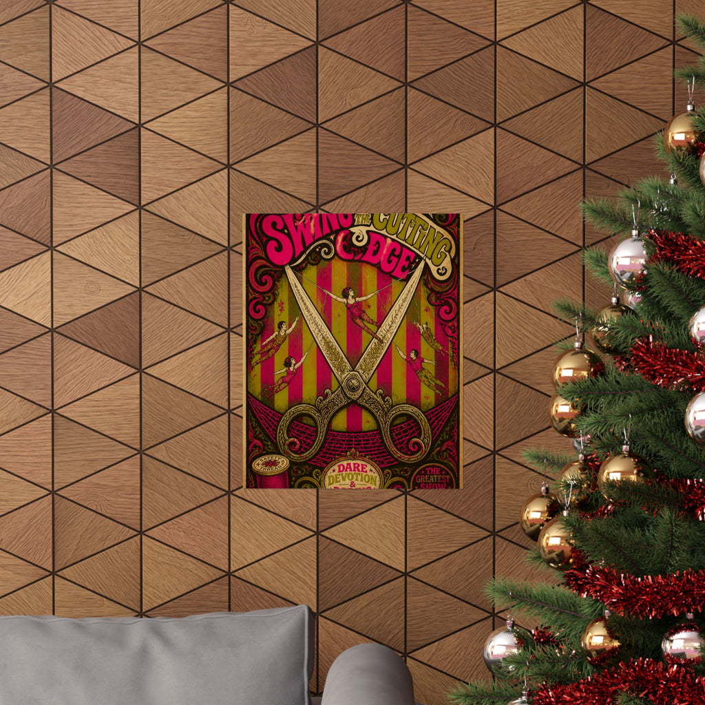 Giant Scissors Trapeze Wall Art Poster 24×36 Psychedelic Dining Room Decor Maximalist Print