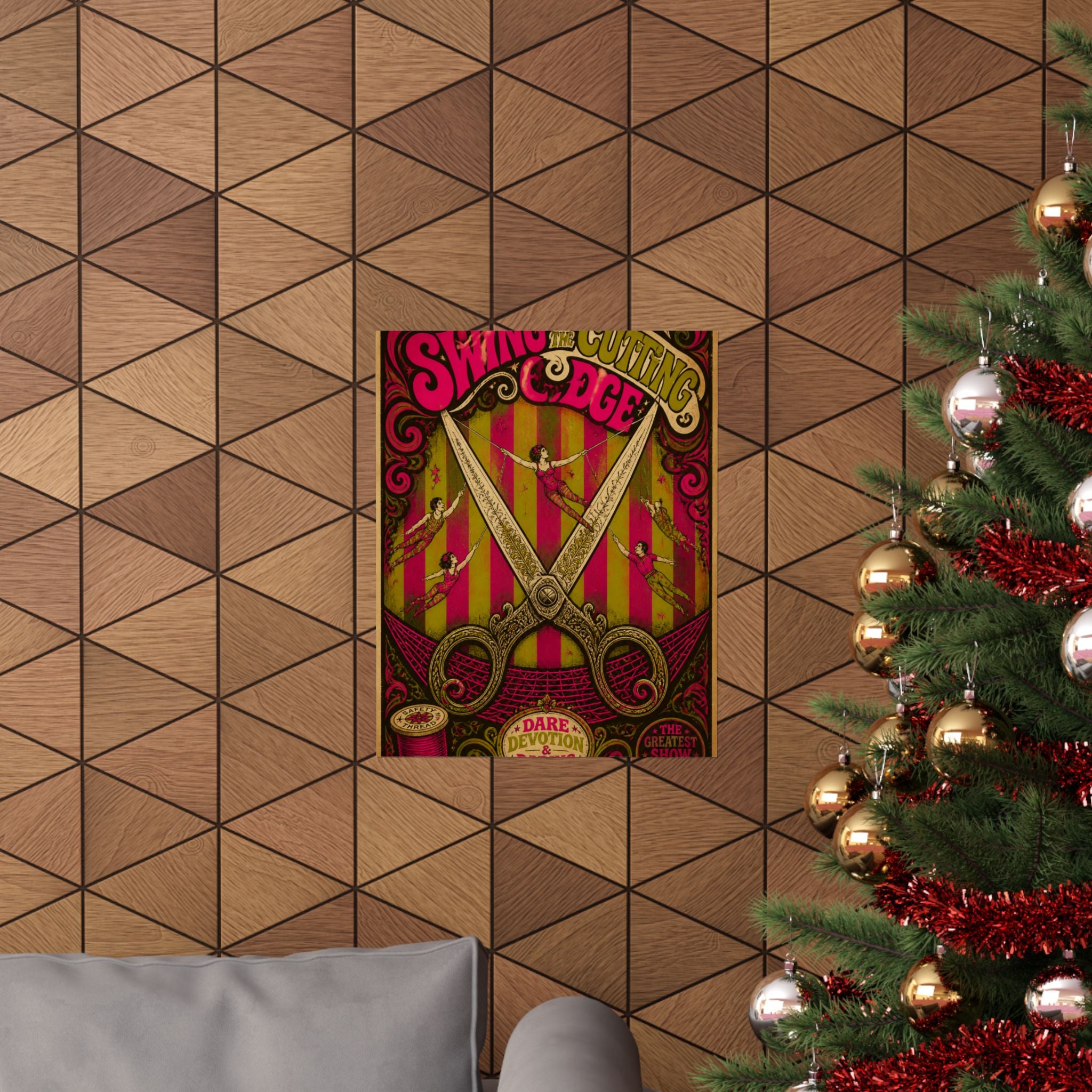 Giant Scissors Trapeze Wall Art Poster 24×36 Psychedelic Dining Room Decor Maximalist Print