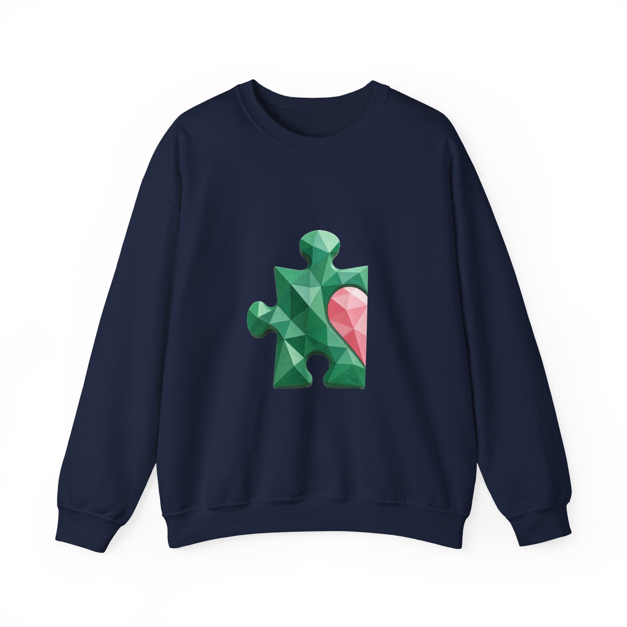 Matching Couple Sweatshirt - Puzzle Pieces Matching Couple Crewneck Sweatshirt Geometric Art His Hers Couple Gift - Design A