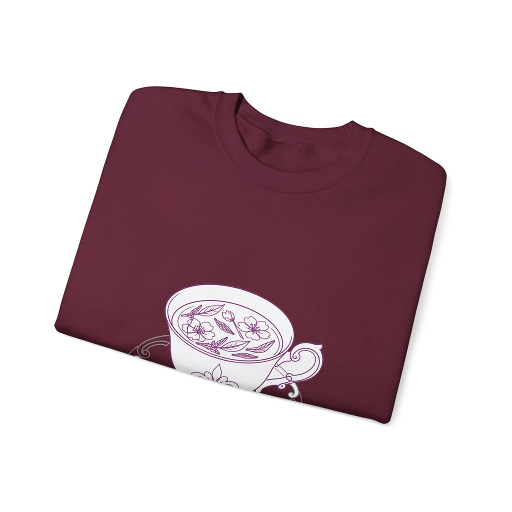 Matching Couple Sweatshirt - Coffee & Tea Matching Couple Comfort Colors Crew Minimalist Art His Hers Christmas Gift - Design B