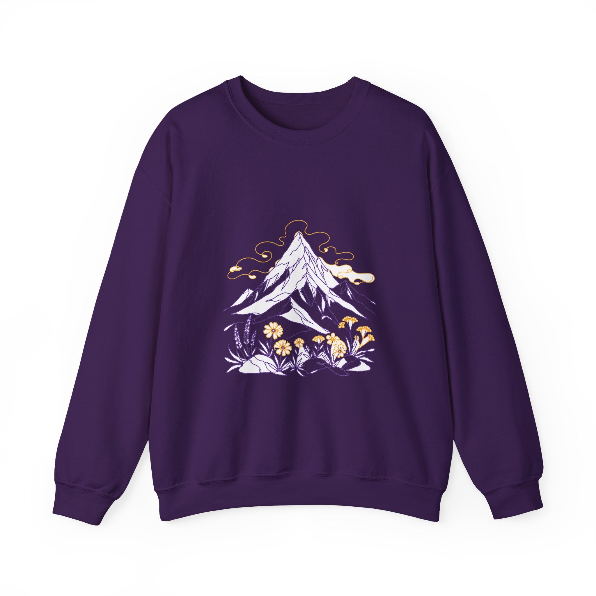 Matching Couple Sweatshirt - Mountain & Ocean Matching Couple Premium Fleece Sweatshirt Minimalist Art His Hers Christmas Gift - Design A