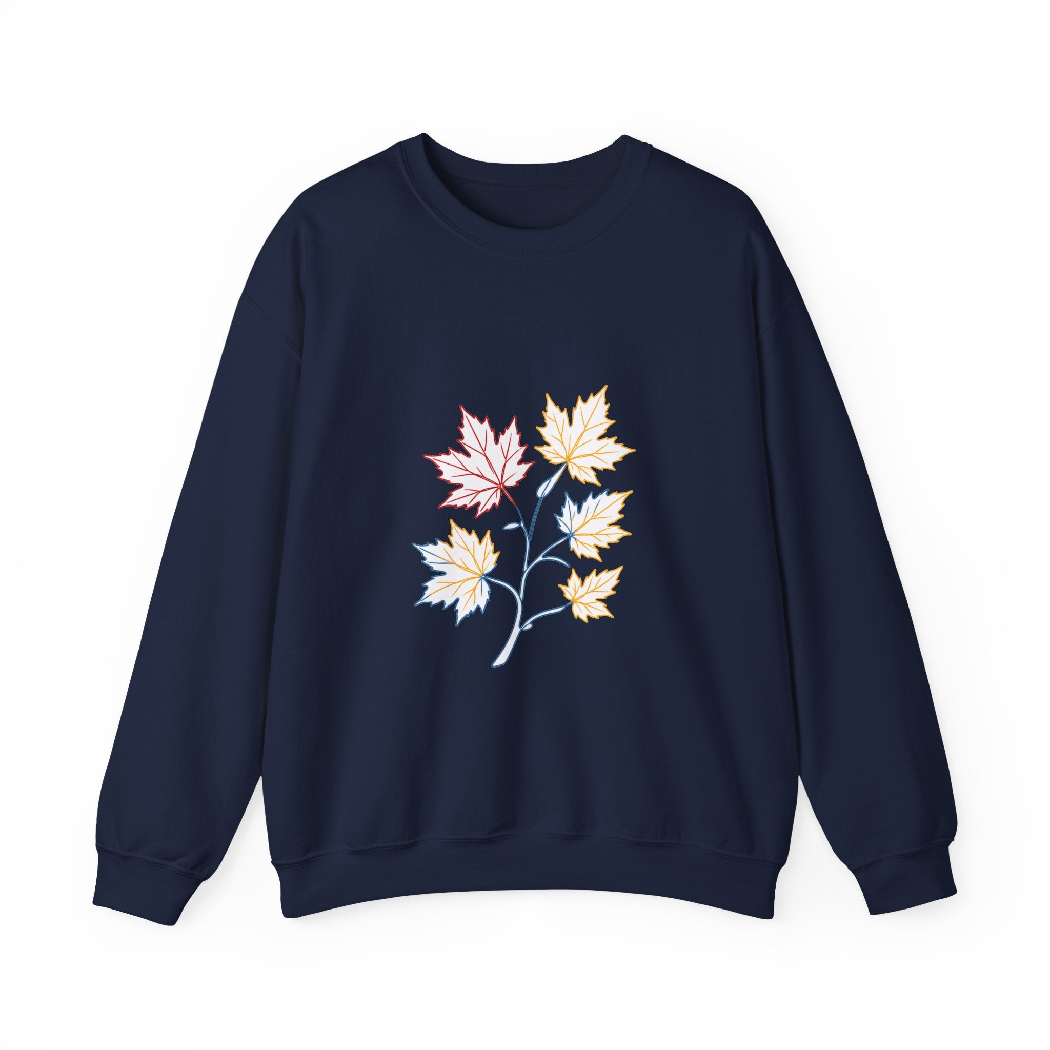 Matching Couple Sweatshirt - Cherry Blossom & Maple Leaf Matching Couple Comfort Colors Crew Minimalist Art His Hers Christmas Gift - Design B
