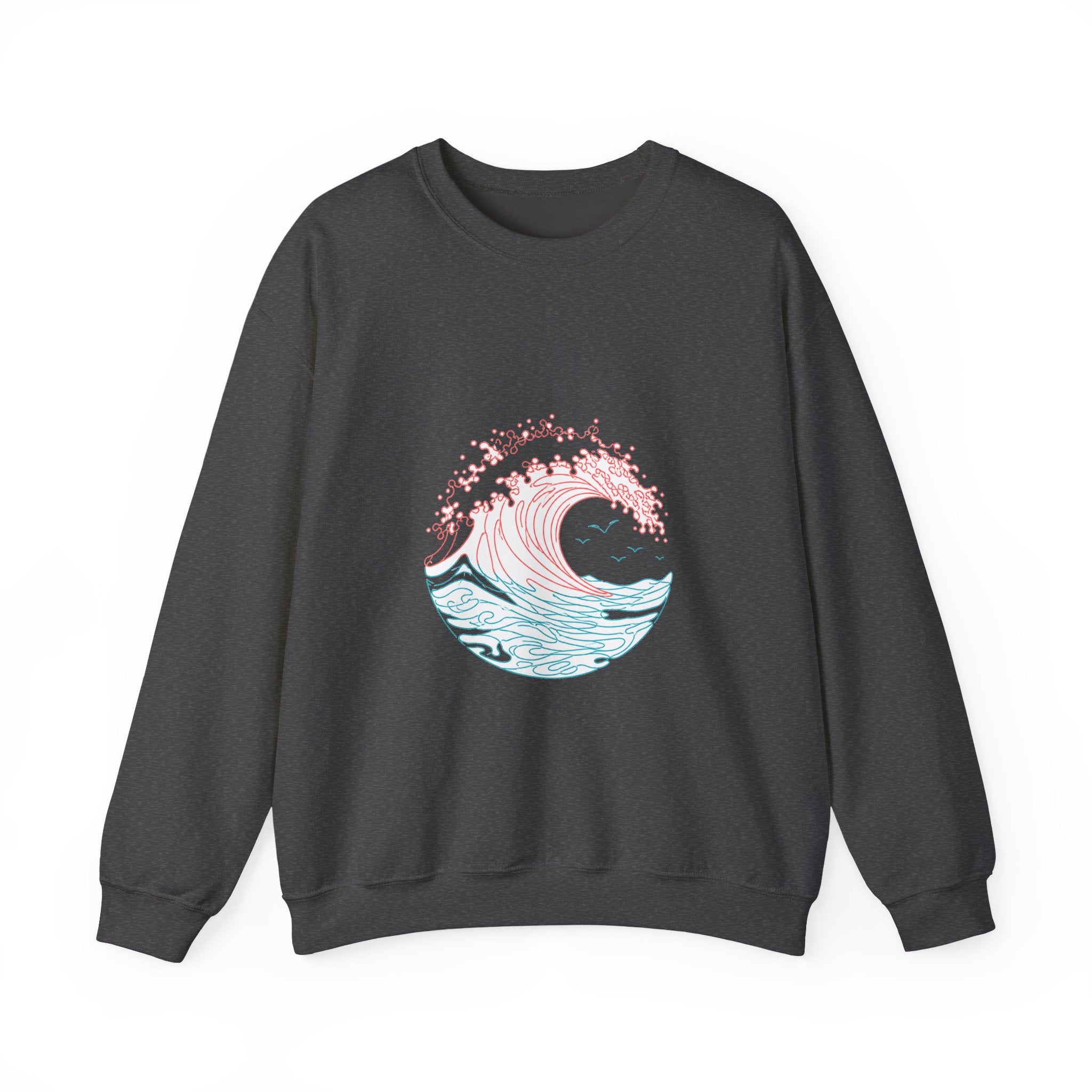 Matching Couple Sweatshirt - Mountain & Ocean Matching Couple Comfort Colors Crew Minimalist Art His Hers Christmas Gift - Design B