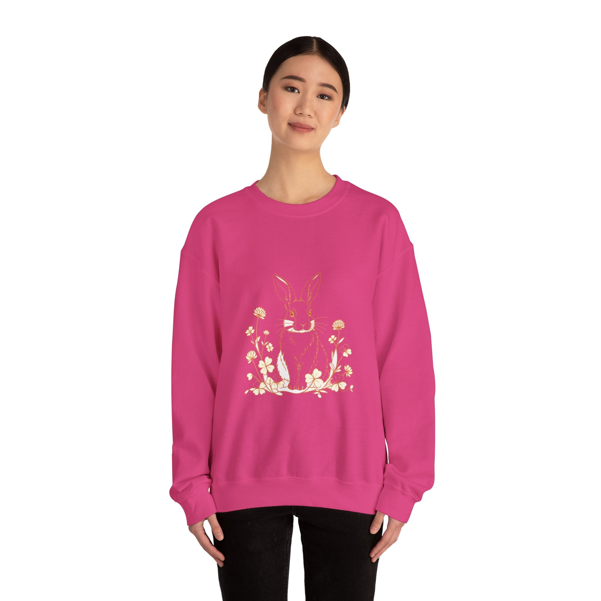Matching Couple Sweatshirt - Fox & Rabbit Matching Couple Comfort Colors Crew Minimalist Art His Hers Christmas Gift - Design B