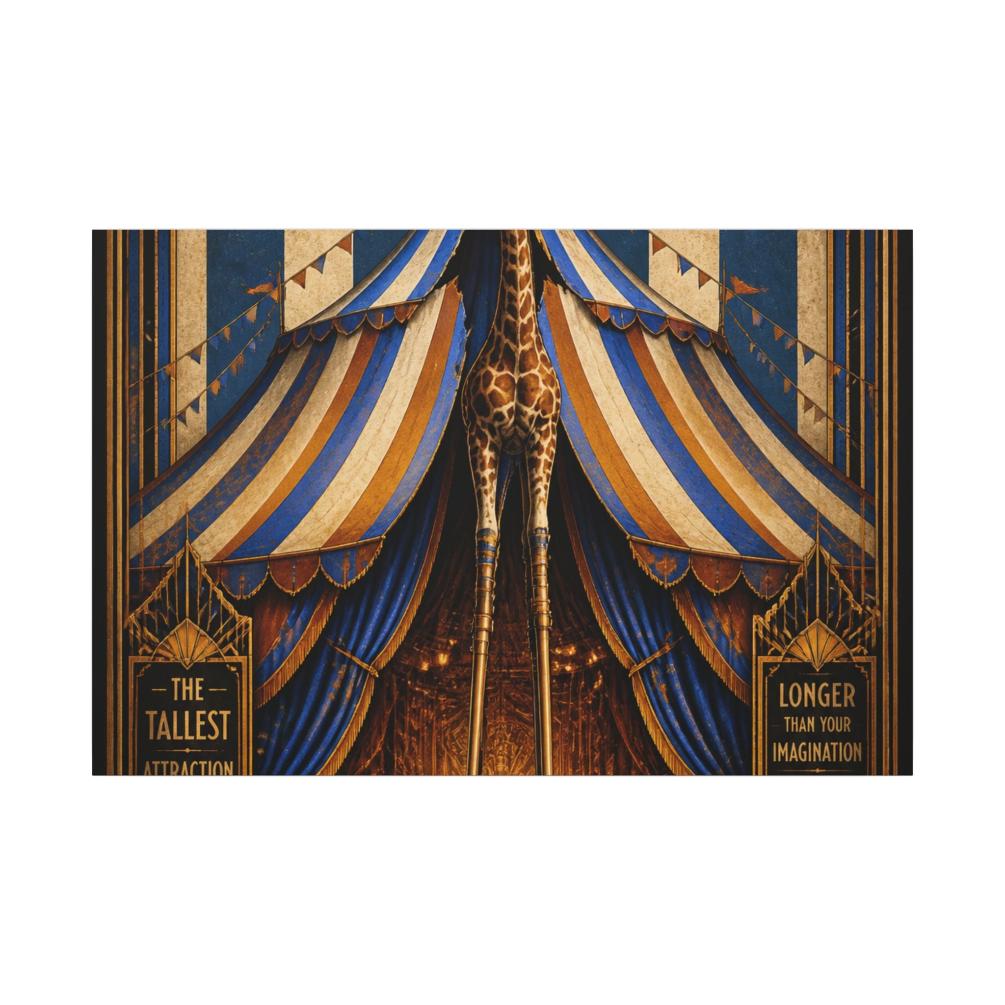 Giraffe on Stilts Wall Art Canvas 16×20 Art Deco Entryway Decor Maximalist Print