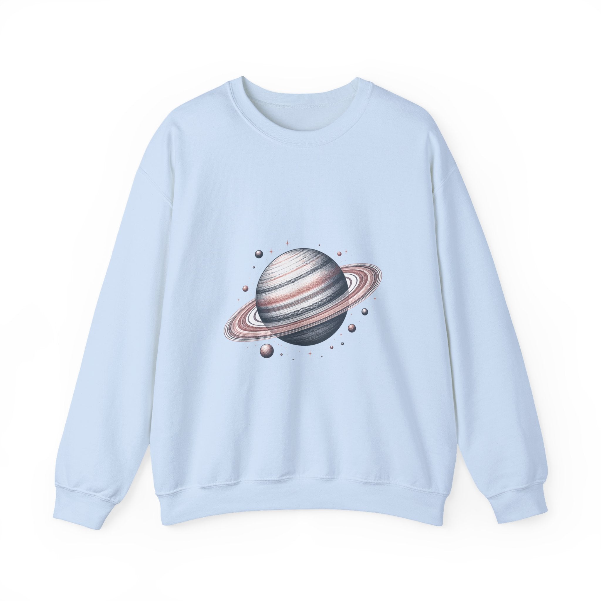 Matching Couple Sweatshirt - Saturn & Jupiter Matching Couple Crewneck Sweatshirt Hand-Drawn Art His Hers Best Friend Gift - Design A