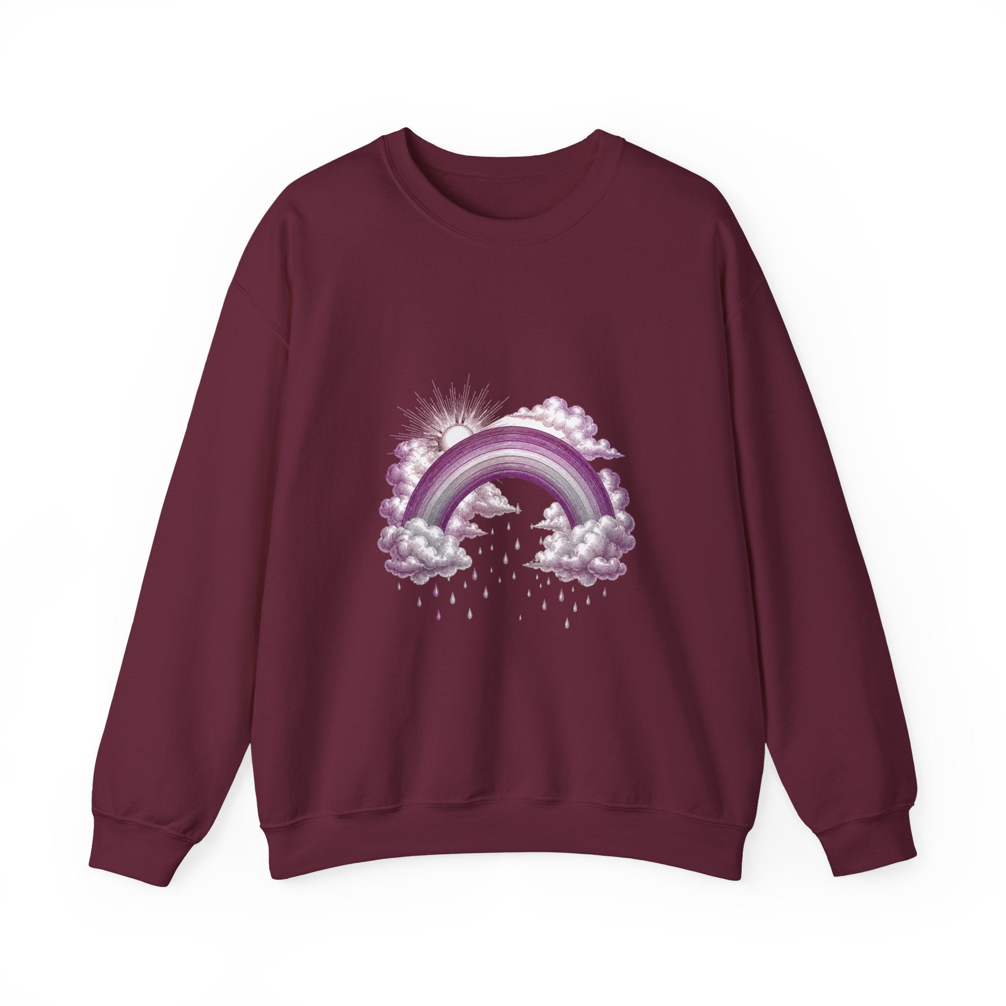 Matching Couple Sweatshirt - Storm & Rainbow Matching Couple Crewneck Sweatshirt Vintage Art His Hers Wedding Gift - Design B