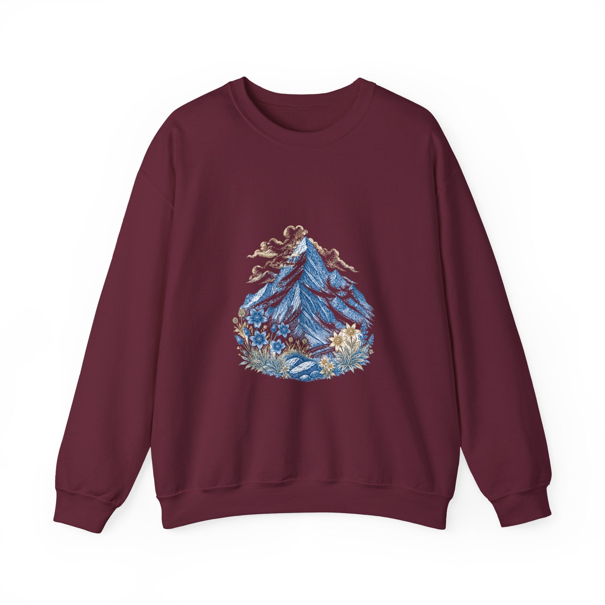 Matching Couple Sweatshirt - Mountain & Ocean Matching Couple Comfort Colors Crew Vintage Art His Hers Honeymoon Gift - Design A