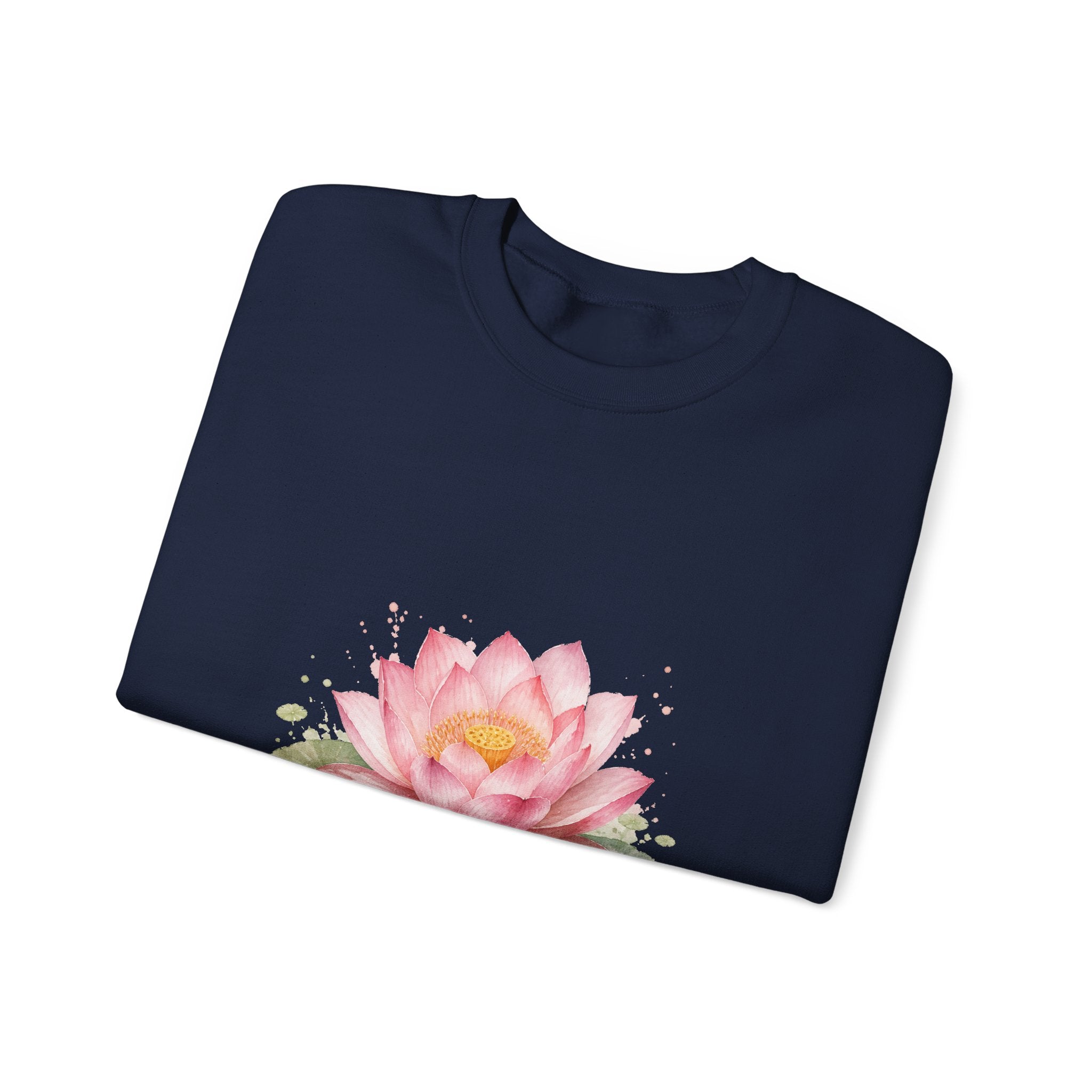 Matching Couple Sweatshirt - Open & Closed Lotus Matching Couple Premium Fleece Sweatshirt Watercolor Art His Hers Birthday Gift - Design A