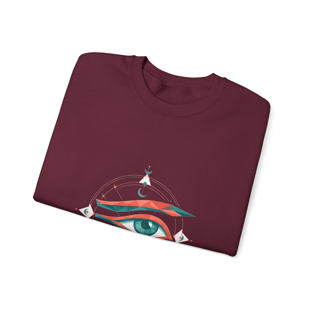 Matching Couple Sweatshirt - Eye of Ra & Horus Matching Couple Comfort Colors Crew Geometric Art His Hers Love Gift - Design B