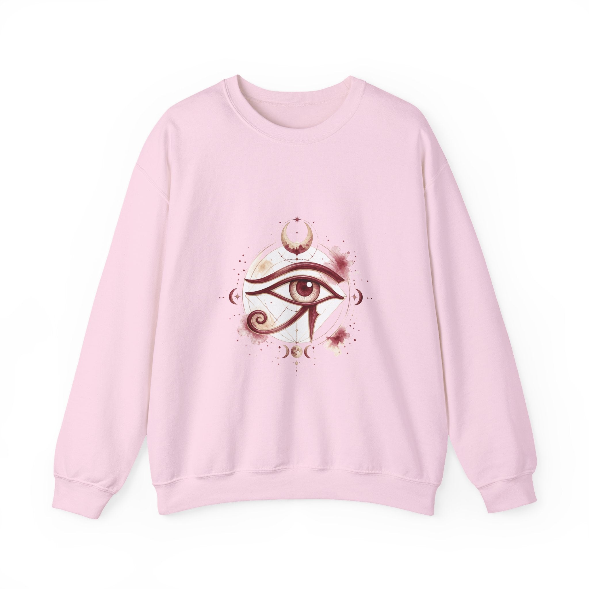 Matching Couple Sweatshirt - Eye of Ra & Horus Matching Couple Crewneck Sweatshirt Watercolor Art His Hers Engagement Gift - Design B