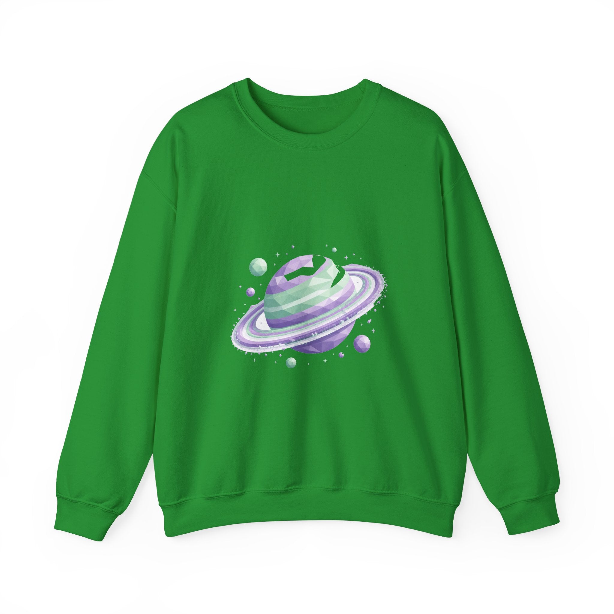 Matching Couple Sweatshirt - Astronaut & Planet Matching Couple Crewneck Sweatshirt Geometric Art His Hers Couple Gift - Design B