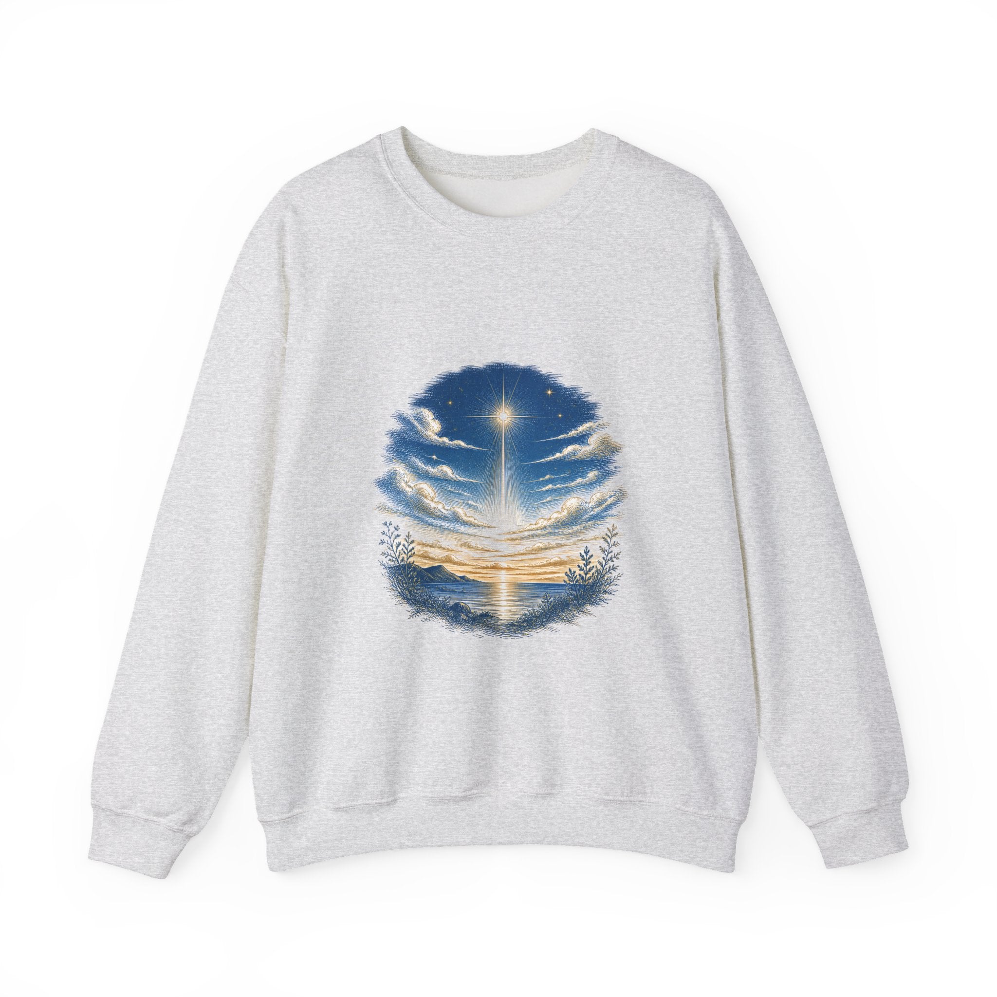 Matching Couple Sweatshirt - Evening & Morning Star Matching Couple Comfort Colors Crew Hand-Drawn Art His Hers Anniversary Gift - Design A
