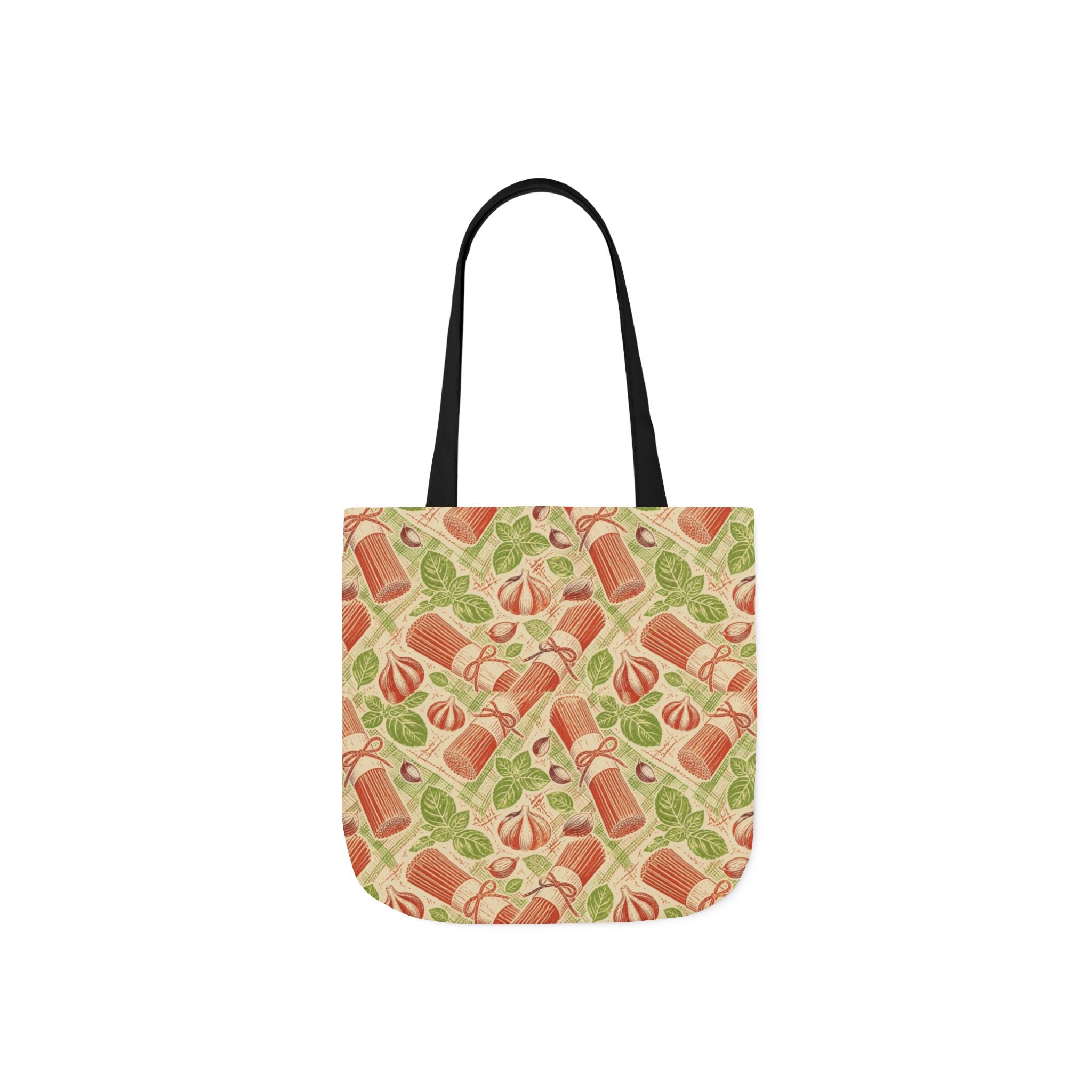 Spaghetti Bundle Canvas Tote Bag Mediterranean Kitchen Linocut Design Italian Cottagecore Gift