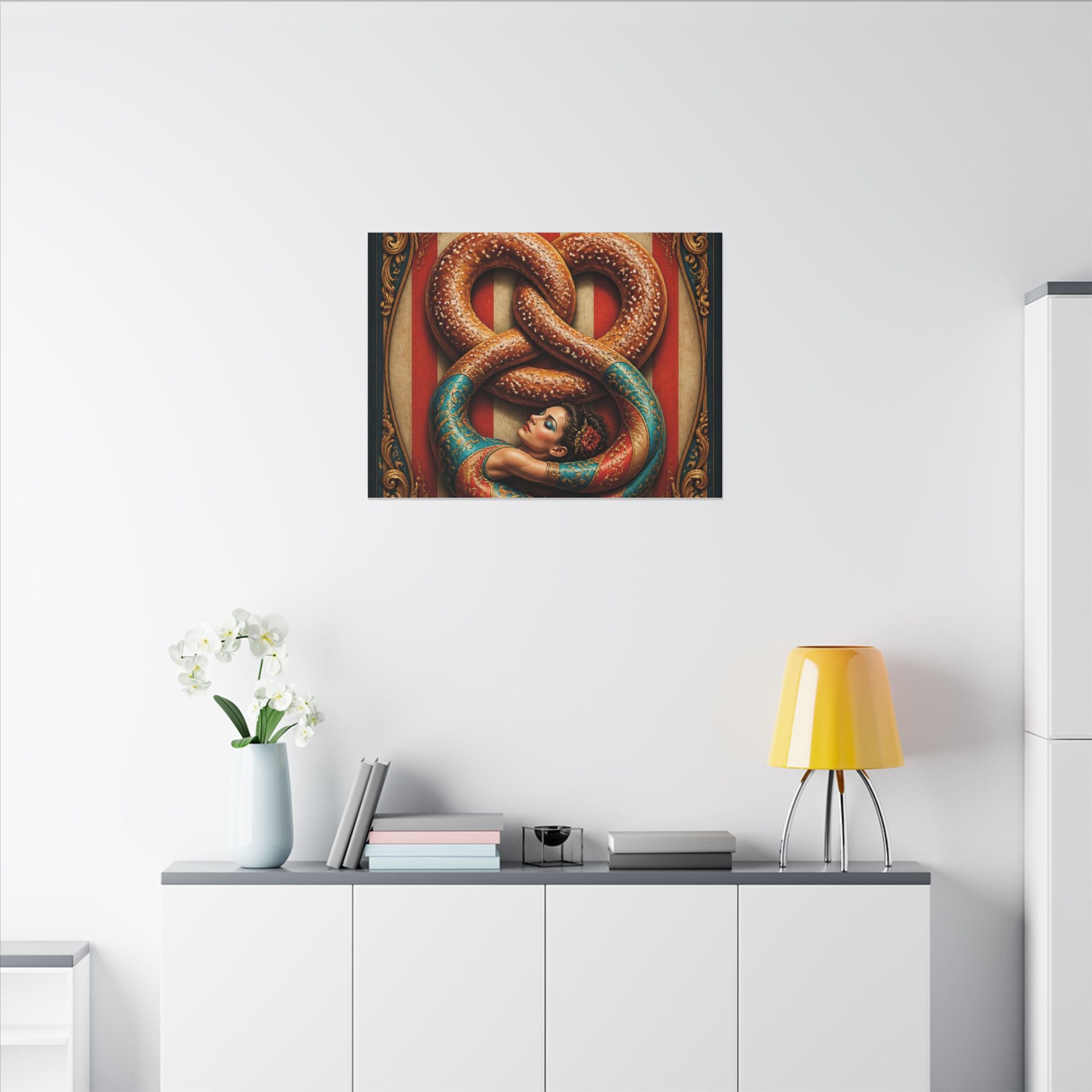 Pretzel Contortionist Wall Art Canvas 16×20 Baroque Home Office Decor Maximalist Print