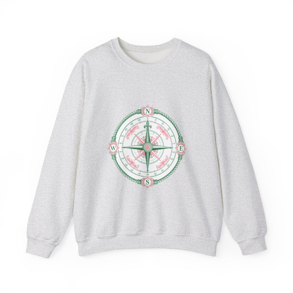 Matching Couple Sweatshirt - Compass North & South Matching Couple Premium Fleece Sweatshirt Vintage Art His Hers Honeymoon Gift - Design A