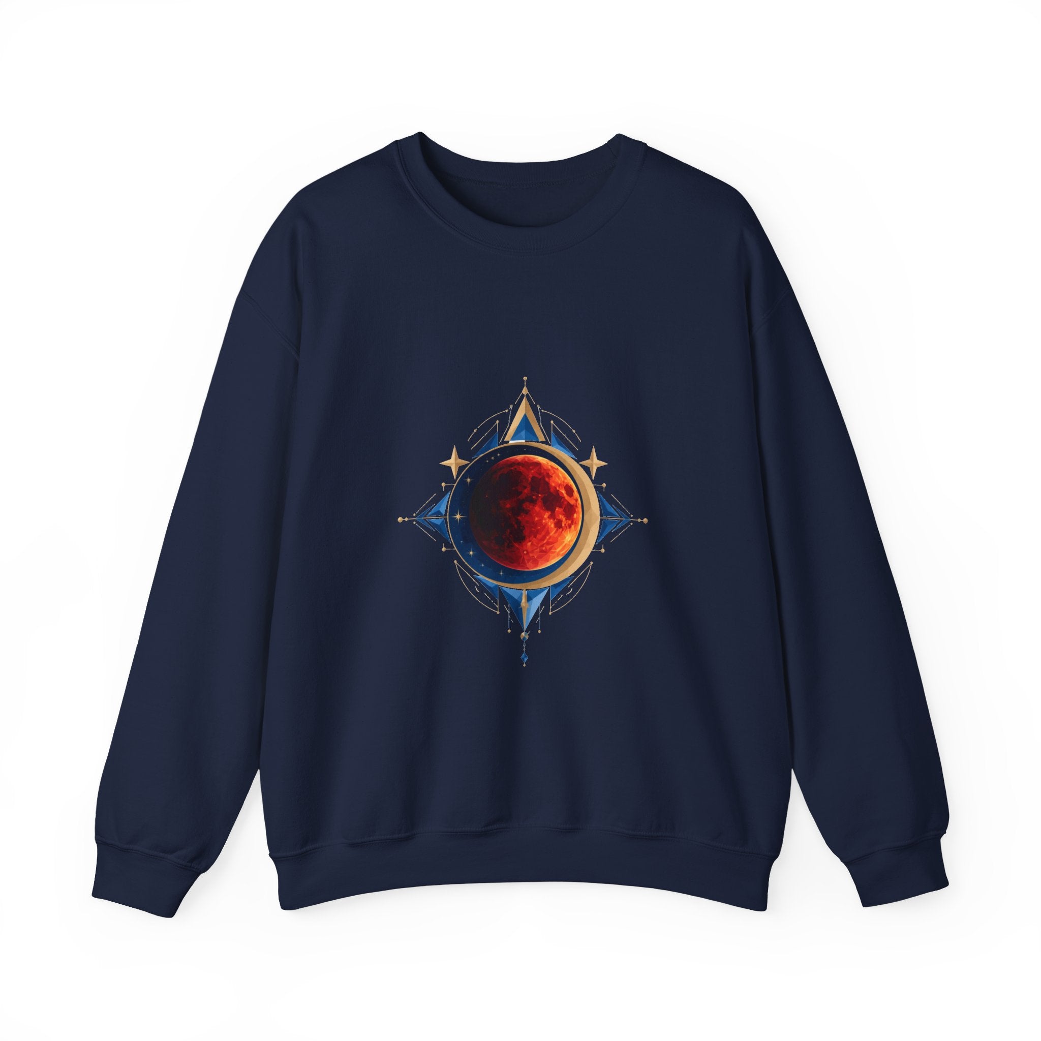 Matching Couple Sweatshirt - Solar & Lunar Eclipse Matching Couple Crewneck Sweatshirt Geometric Art His Hers Couple Gift - Design B