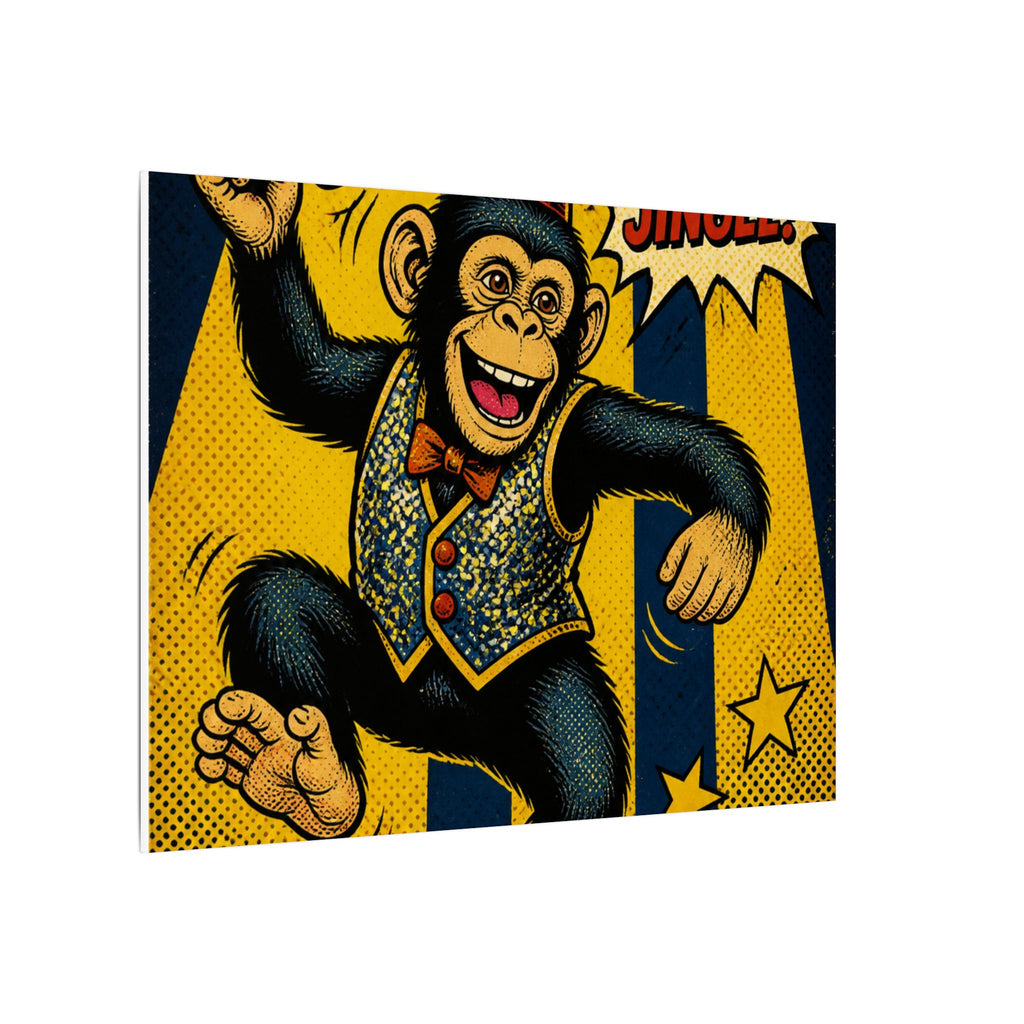 Dancing Monkey Wall Art Canvas 24×36 Pop Art Restaurant Decor Maximalist Print