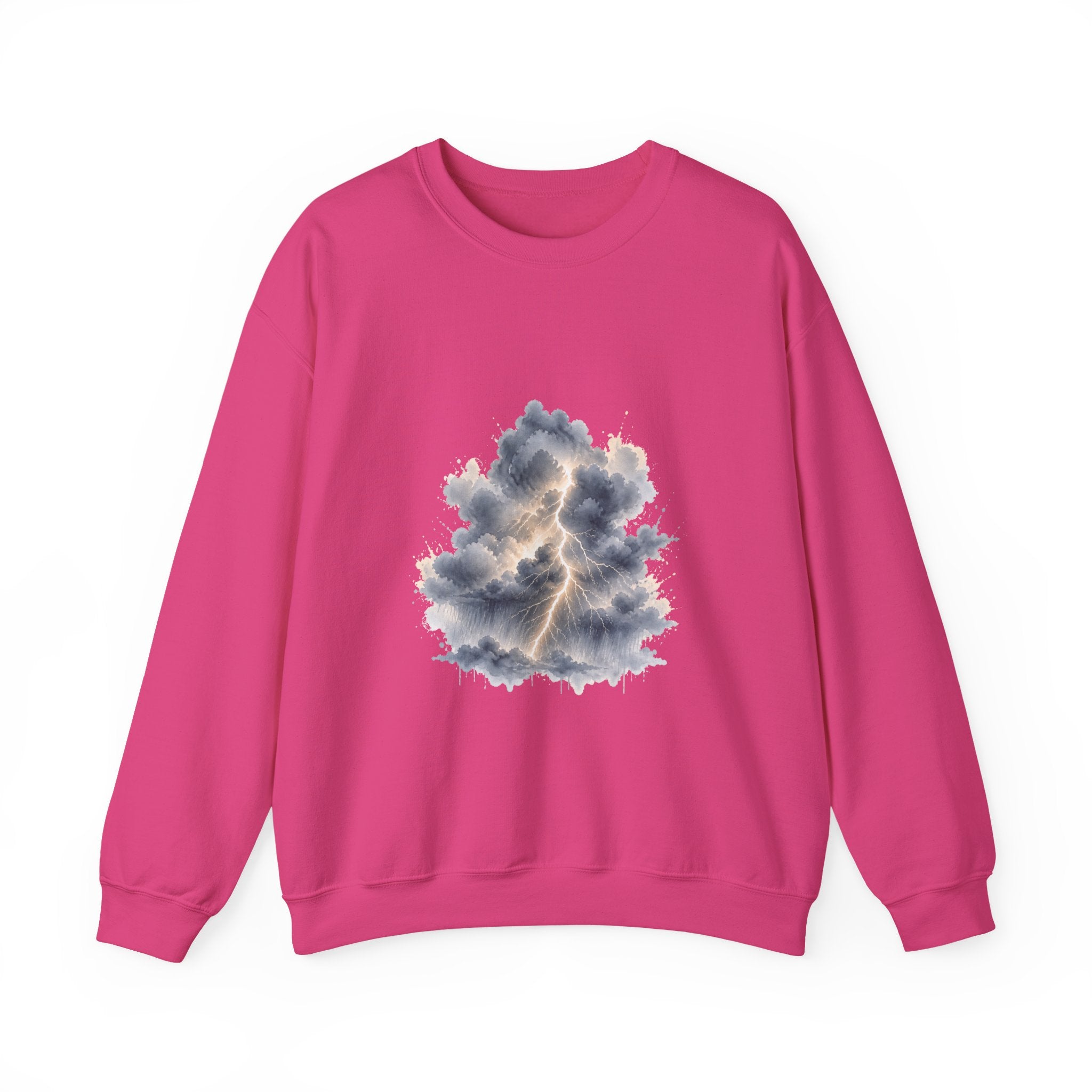Matching Couple Sweatshirt - Storm & Rainbow Matching Couple Crewneck Sweatshirt Watercolor Art His Hers Engagement Gift - Design A