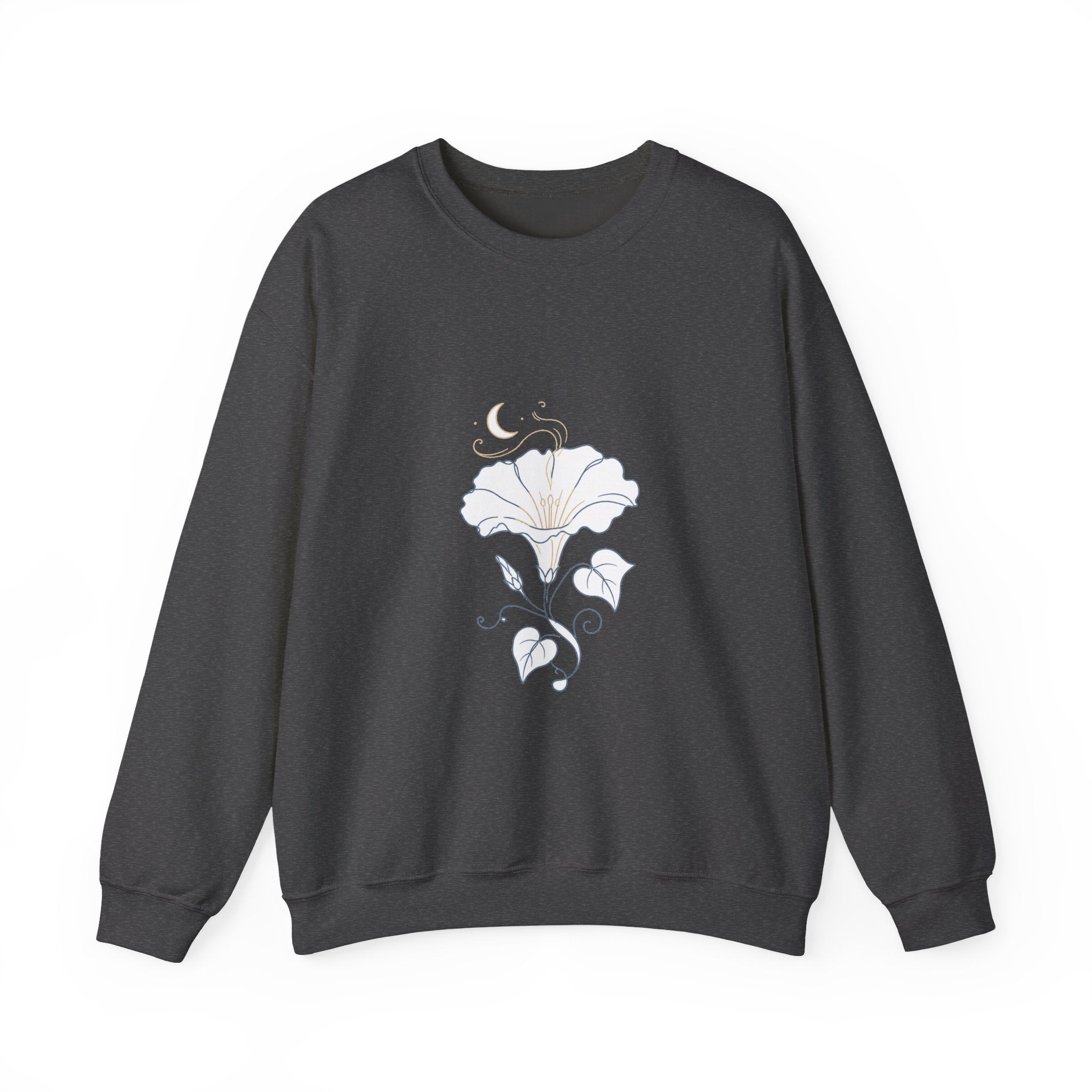 Matching Couple Sweatshirt - Sunflower & Moonflower Matching Couple Premium Fleece Sweatshirt Minimalist Art His Hers Christmas Gift - Design B