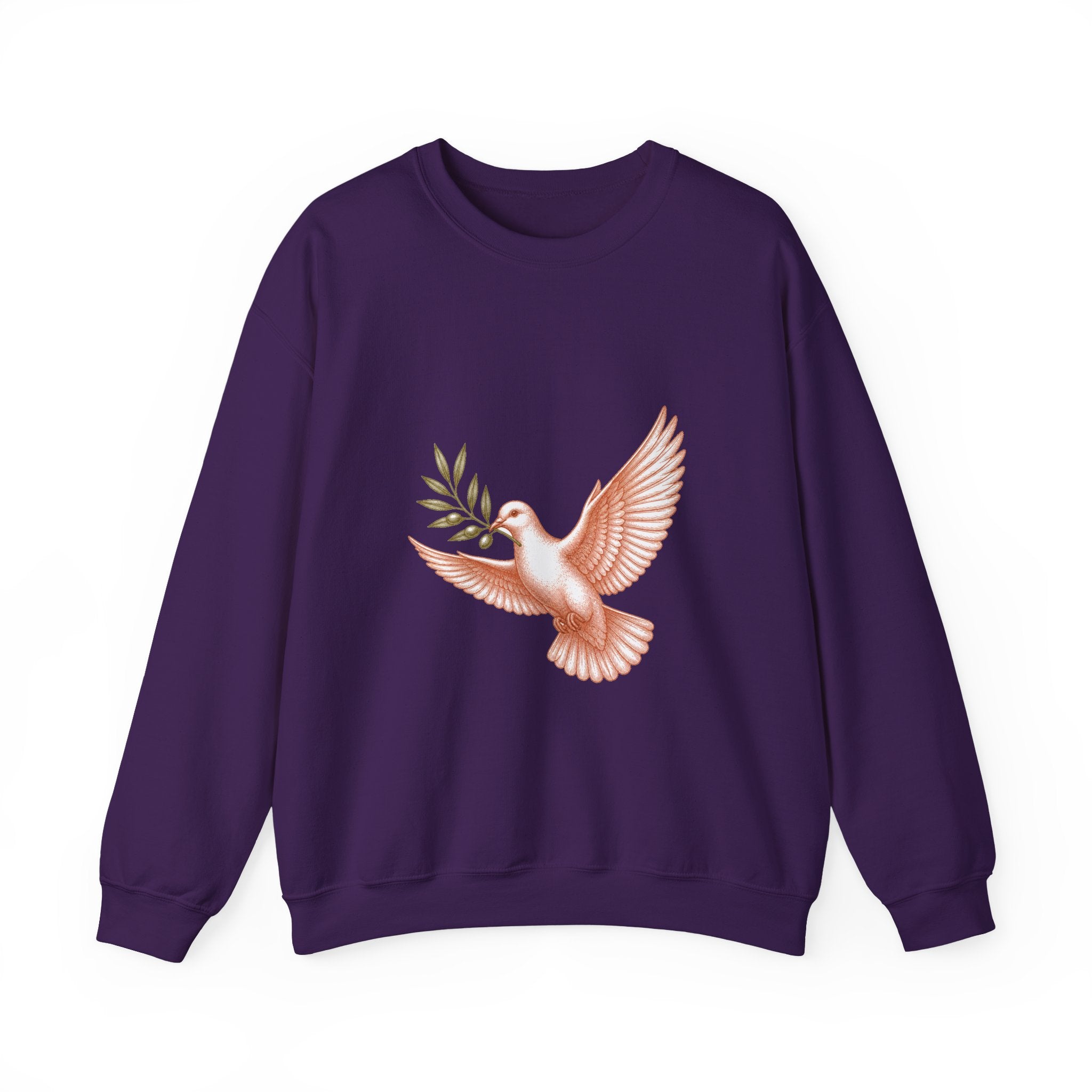 Matching Couple Sweatshirt - Wolf & Dove Matching Couple Crewneck Sweatshirt Vintage Art His Hers Wedding Gift - Design B