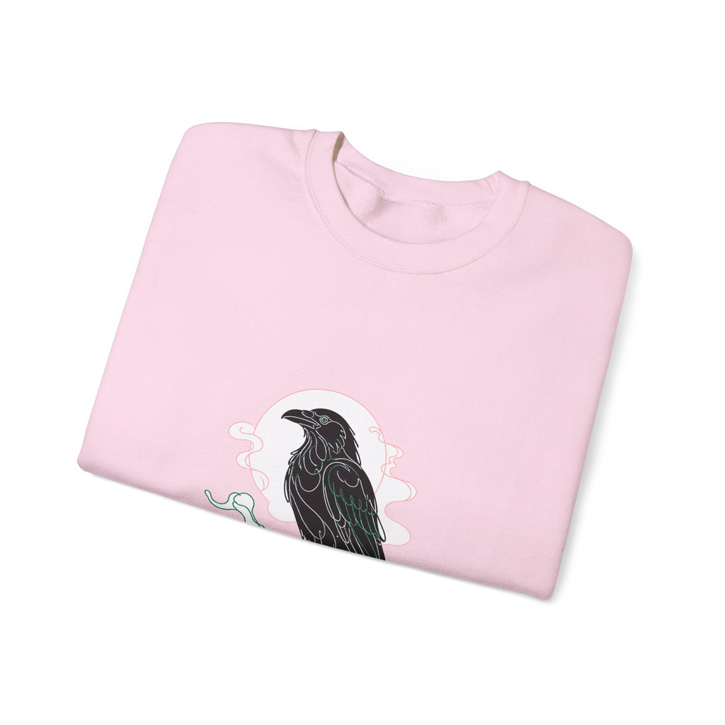 Matching Couple Sweatshirt - Raven & Swan Matching Couple Crewneck Sweatshirt Minimalist Art His Hers Valentine Gift - Design A