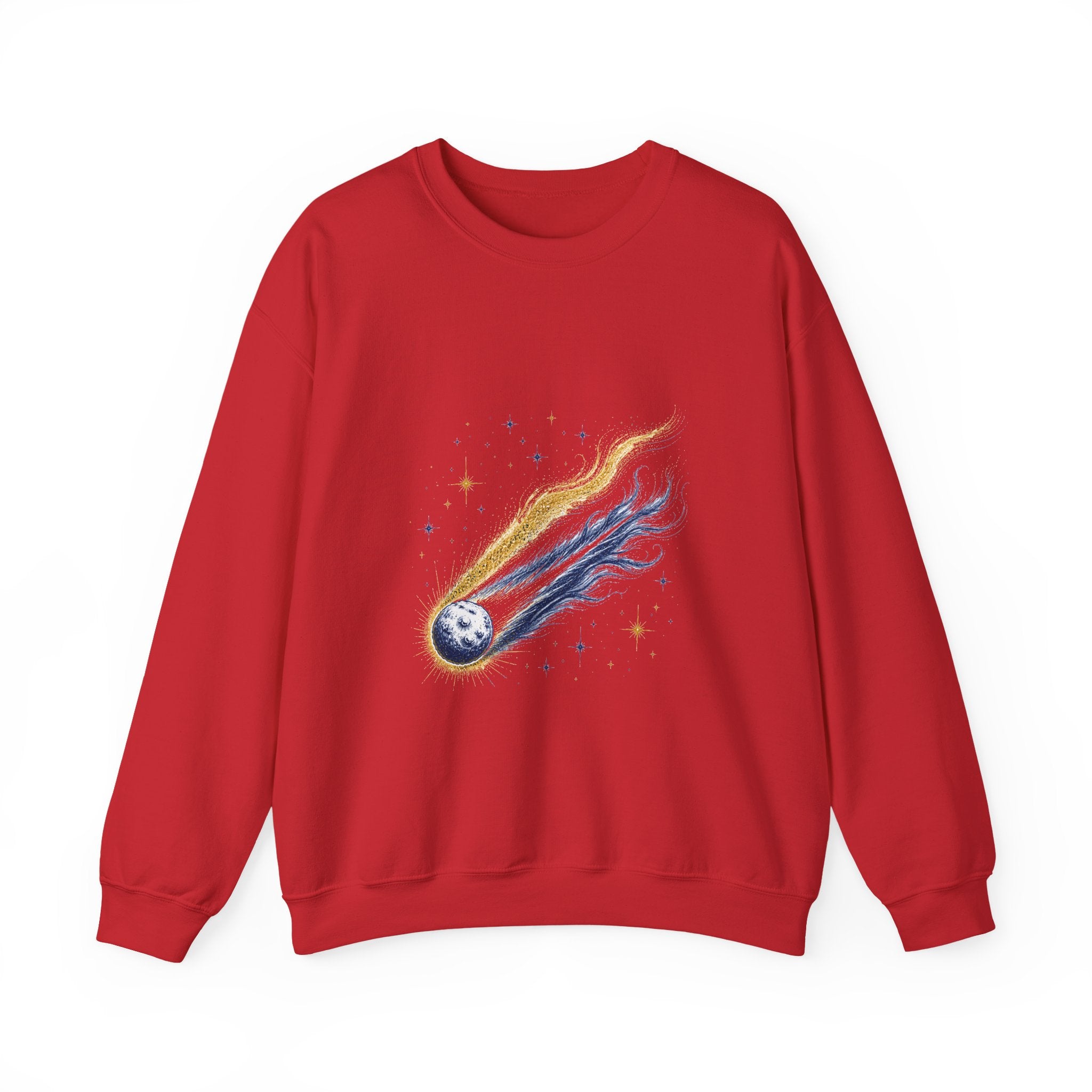 Matching Couple Sweatshirt - Comet & Asteroid Matching Couple Comfort Colors Crew Hand-Drawn Art His Hers Anniversary Gift - Design A