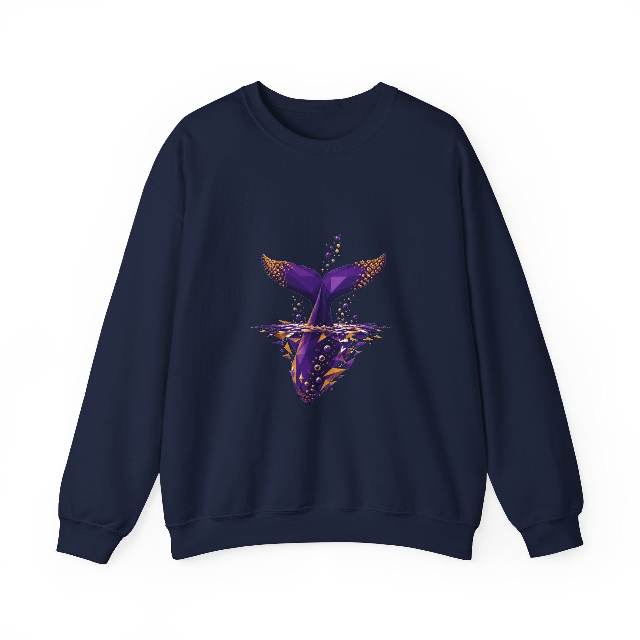 Matching Couple Sweatshirt - Eagle & Whale Matching Couple Premium Fleece Sweatshirt Geometric Art His Hers Love Gift - Design B