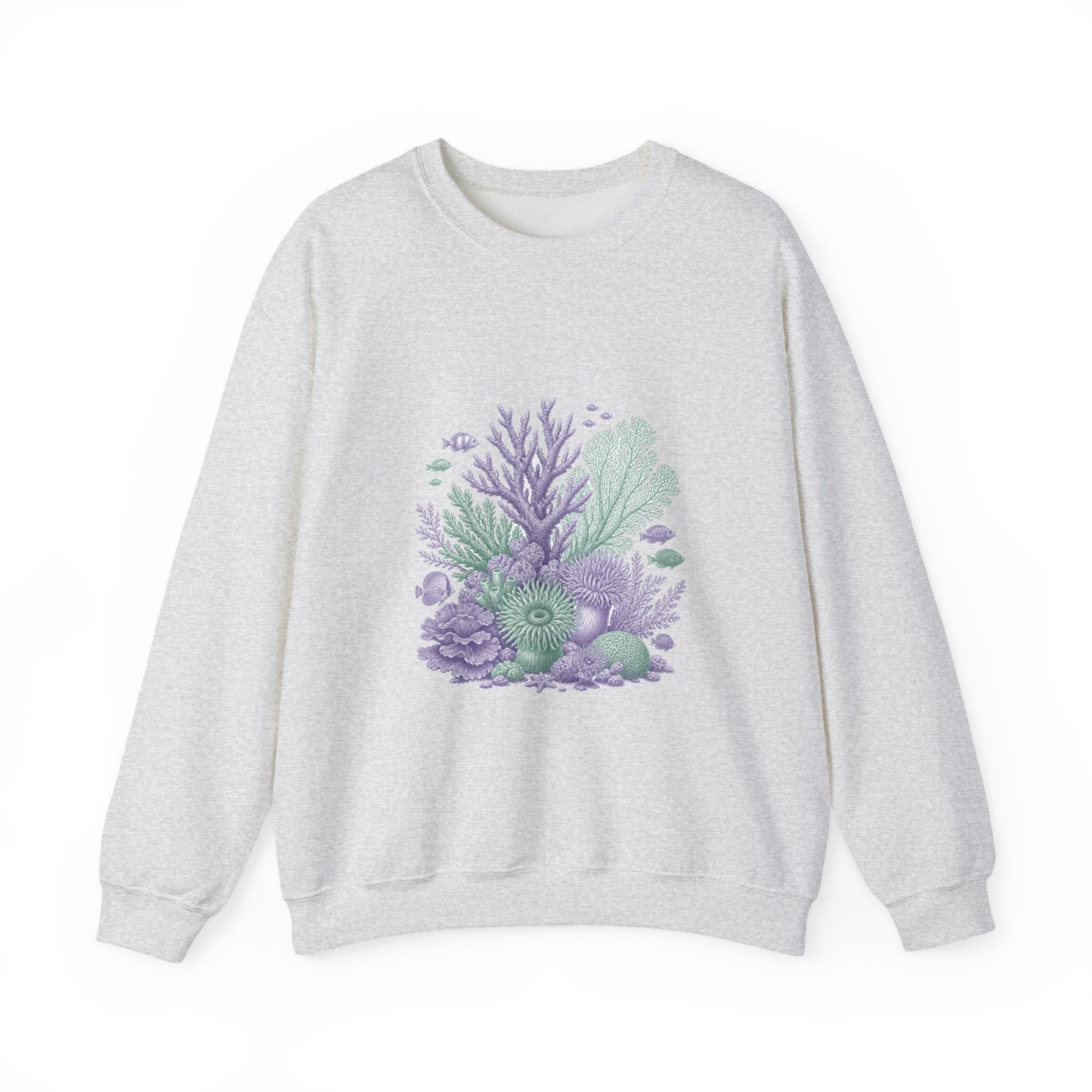 Matching Couple Sweatshirt - Coral Reef & Deep Sea Matching Couple Comfort Colors Crew Vintage Art His Hers Honeymoon Gift - Design A