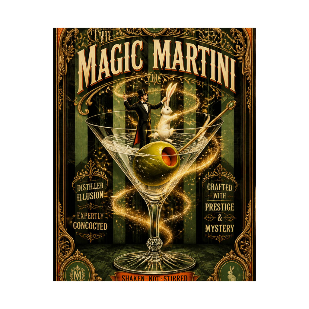 Martini Magician Wall Art Poster 24×36 Baroque Studio Decor Maximalist Print