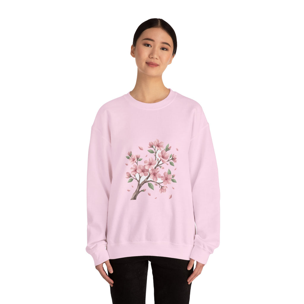 Matching Couple Sweatshirt - Cherry Blossom & Maple Leaf Matching Couple Premium Fleece Sweatshirt Geometric Art His Hers Love Gift - Design A