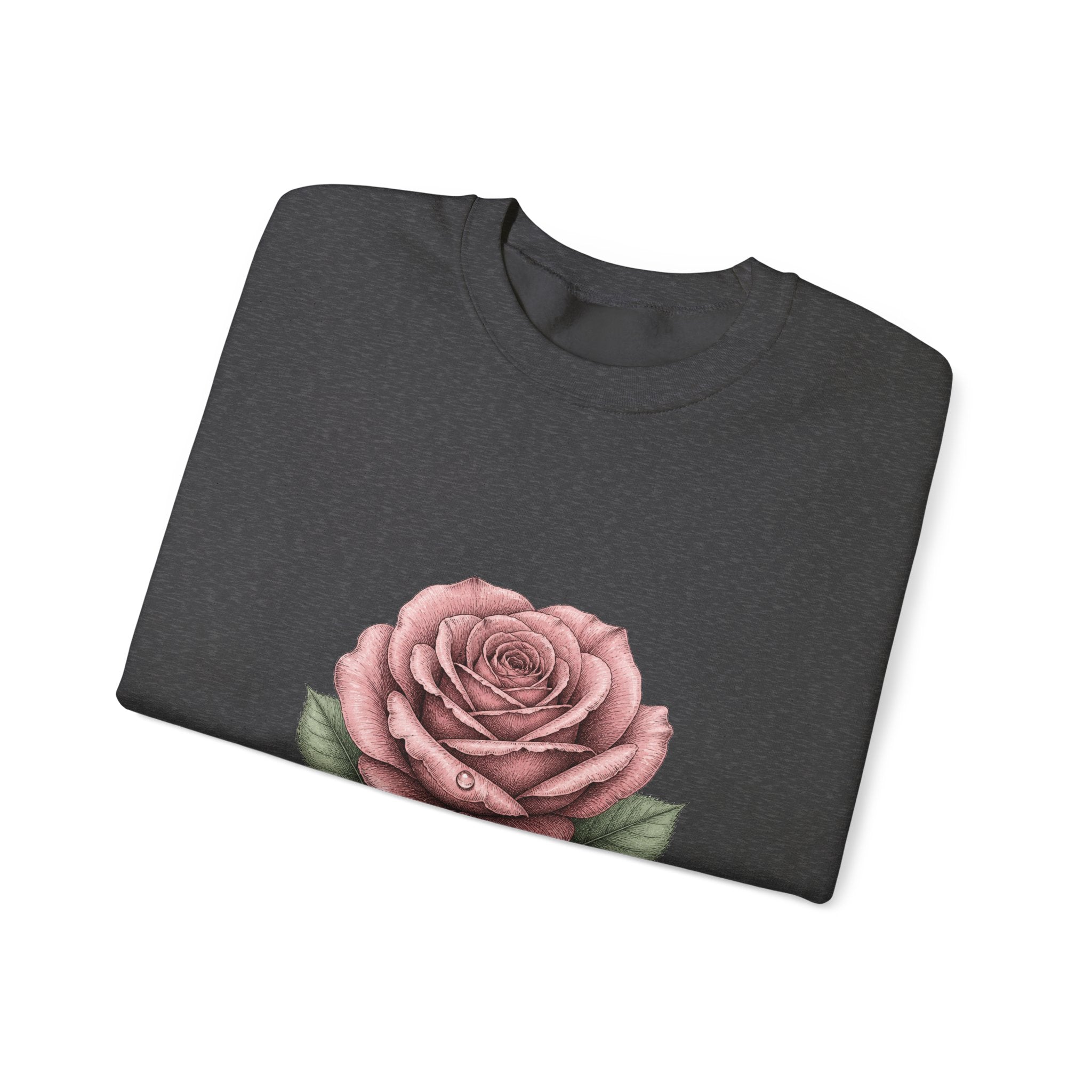 Matching Couple Sweatshirt - Rose & Thorn Matching Couple Comfort Colors Crew Hand-Drawn Art His Hers Anniversary Gift - Design A