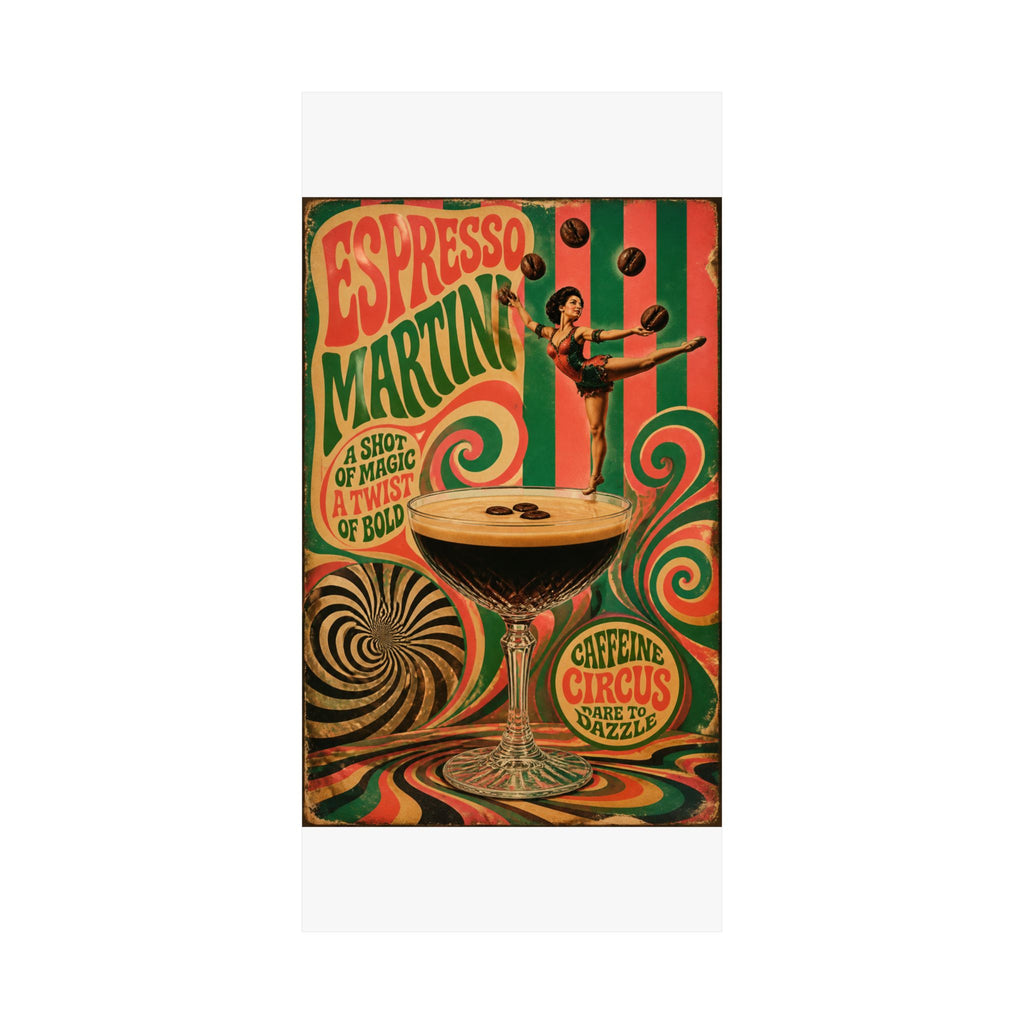 Espresso Martini Acrobat Wall Art Poster 24×36 Psychedelic Dining Room Decor Maximalist Print