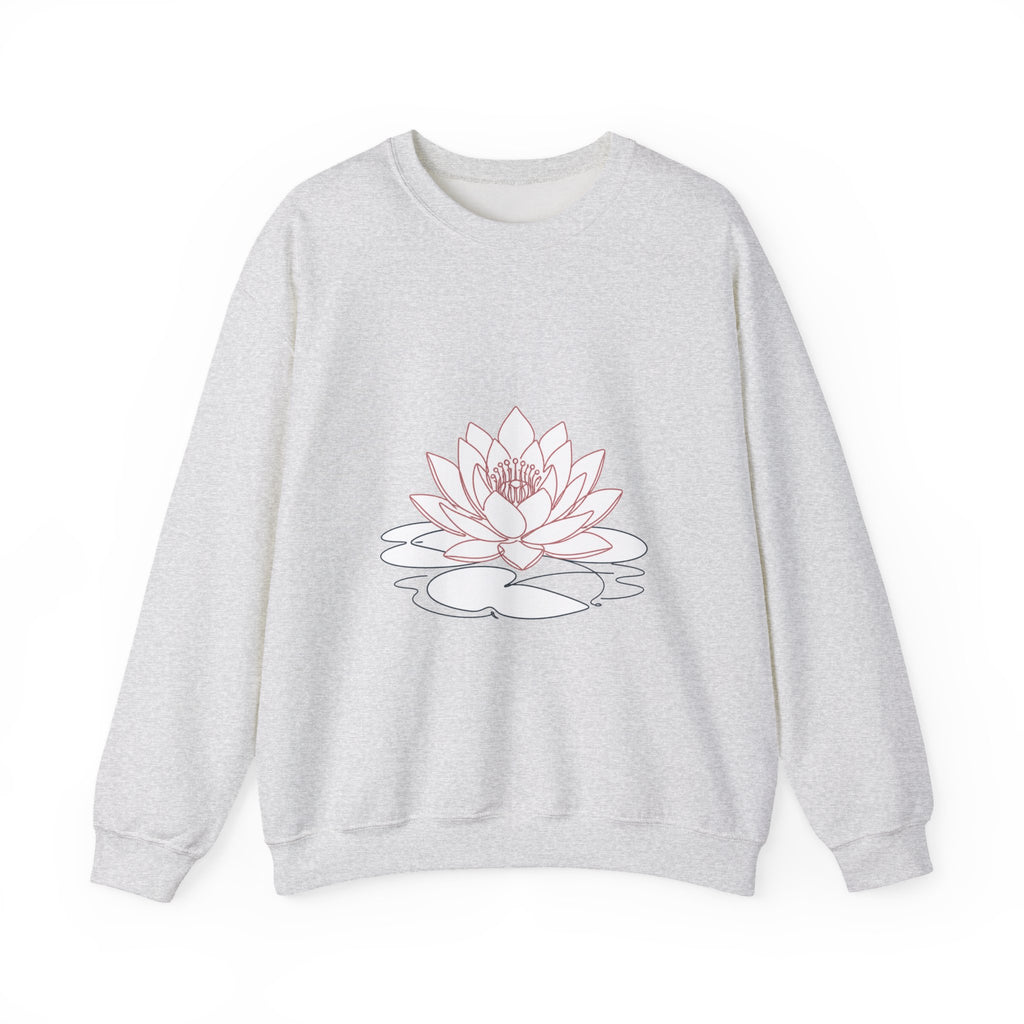 Matching Couple Sweatshirt - Open & Closed Lotus Matching Couple Crewneck Sweatshirt Minimalist Art His Hers Valentine Gift - Design A