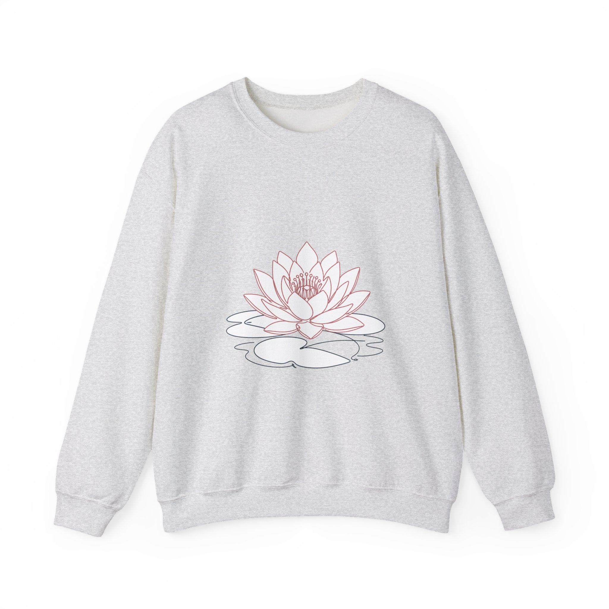 Matching Couple Sweatshirt - Open & Closed Lotus Matching Couple Crewneck Sweatshirt Minimalist Art His Hers Valentine Gift - Design A